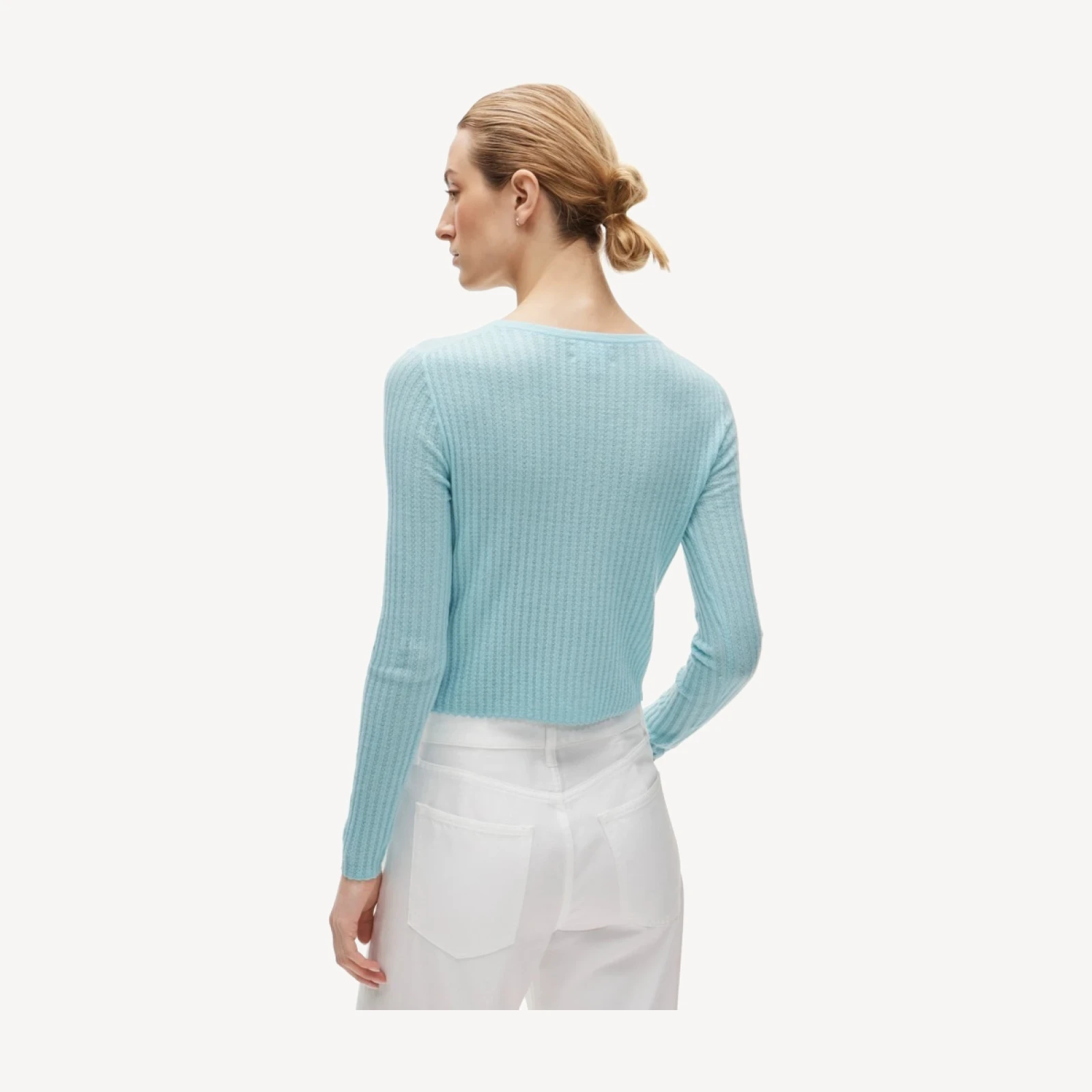 Featherweight cashmere pointelle cardigan