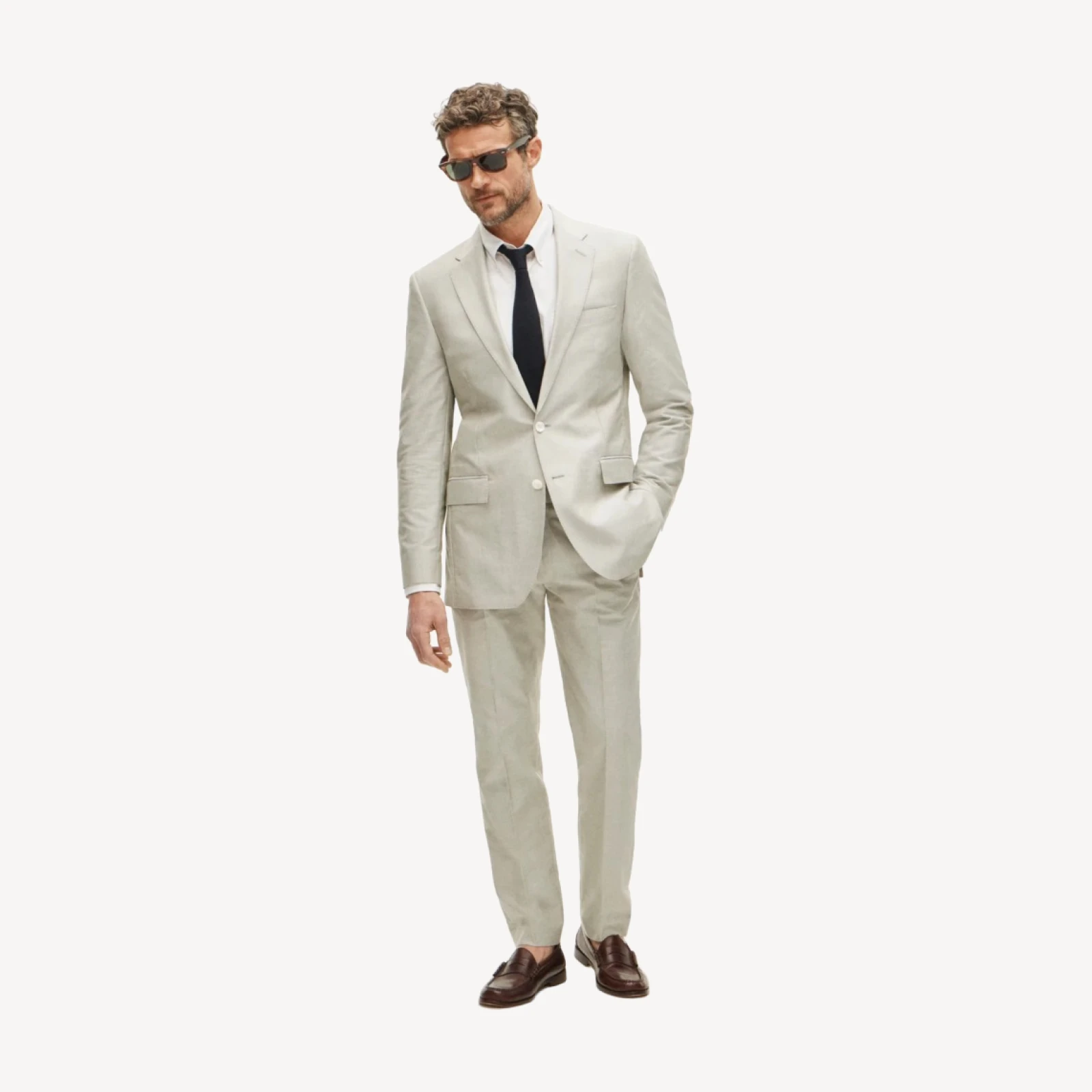 Ludlow Slim-fit suit jacket in Portuguese cotton oxford