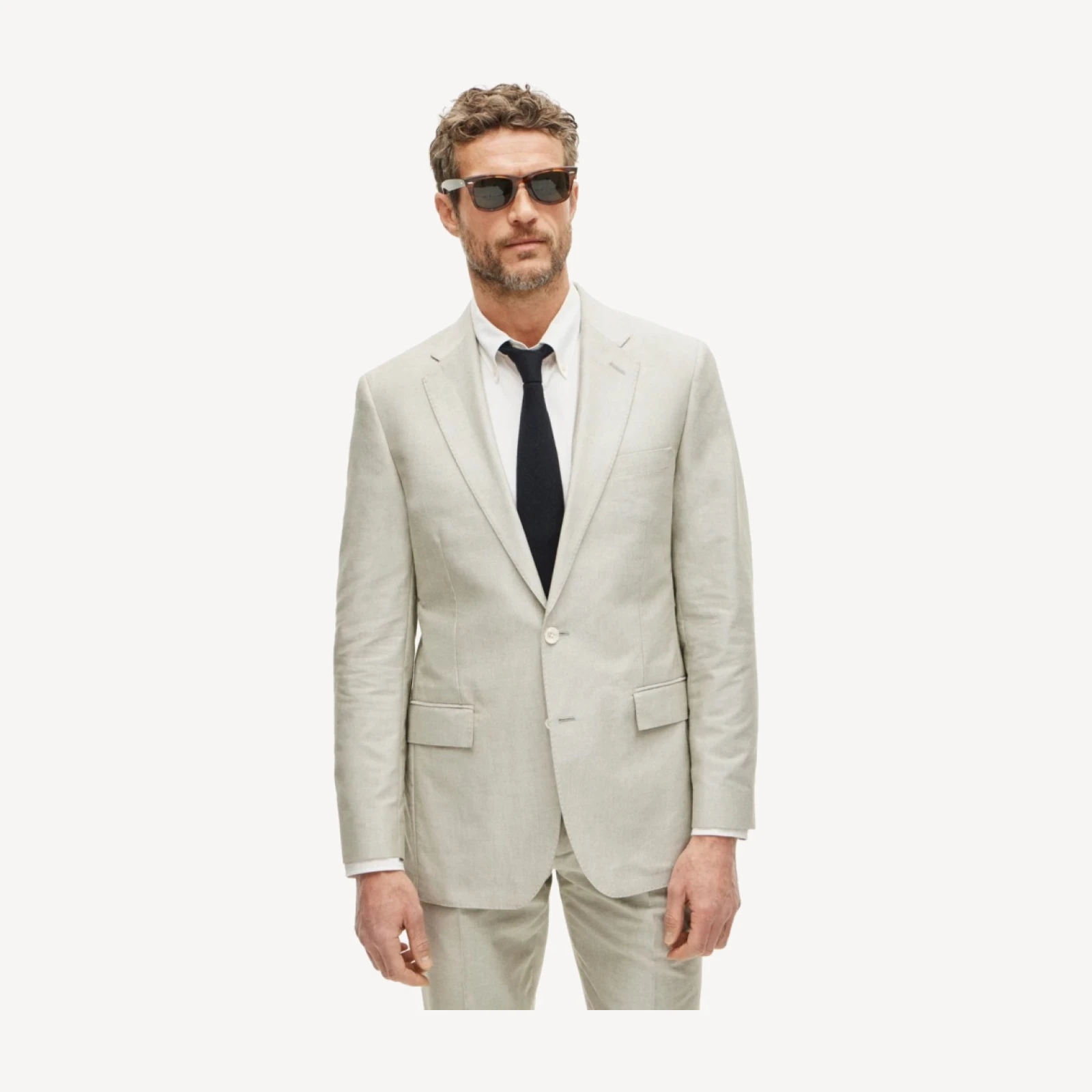 Ludlow Slim-fit suit jacket in Portuguese cotton oxford