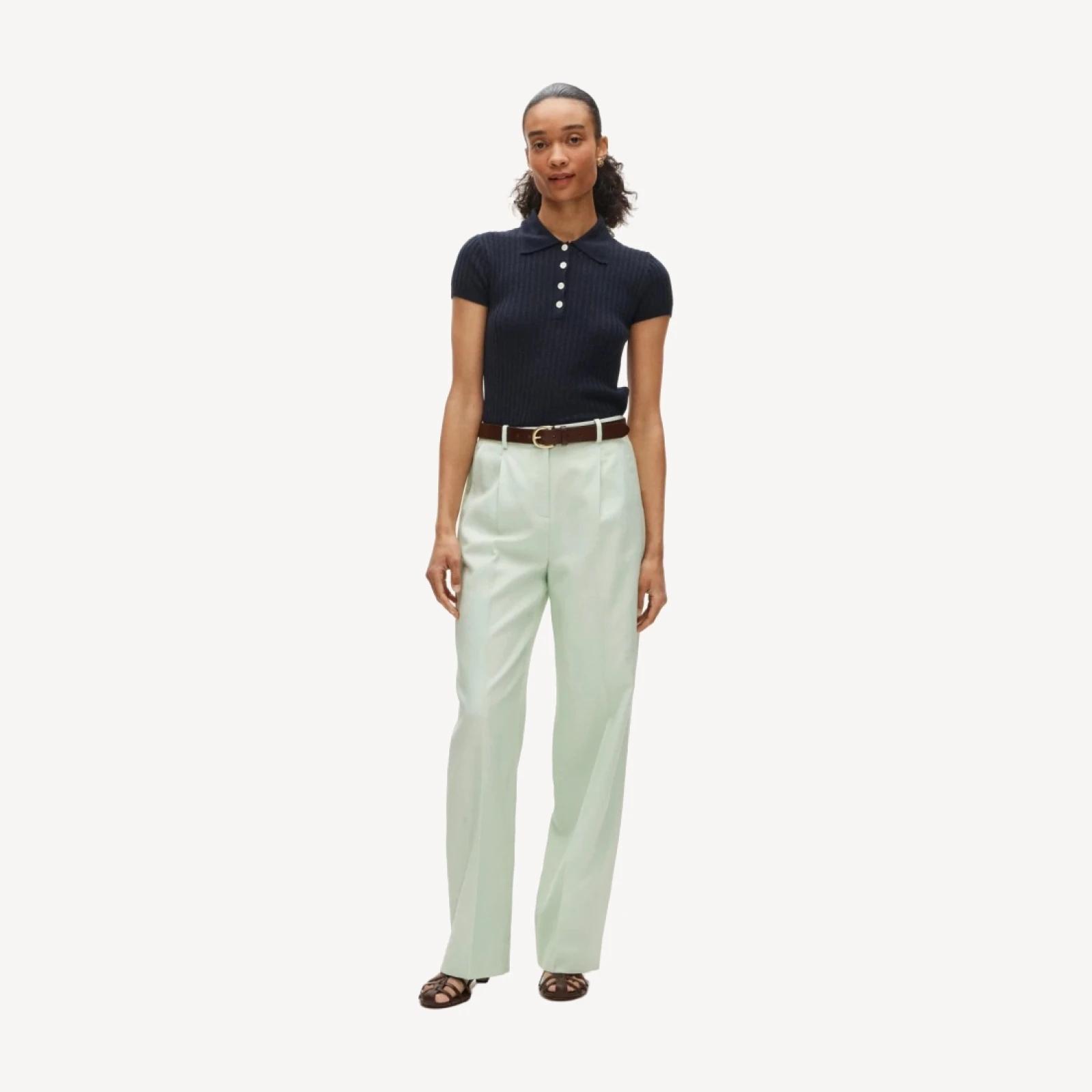 Essential wide-leg pant in Gramercy linen blend