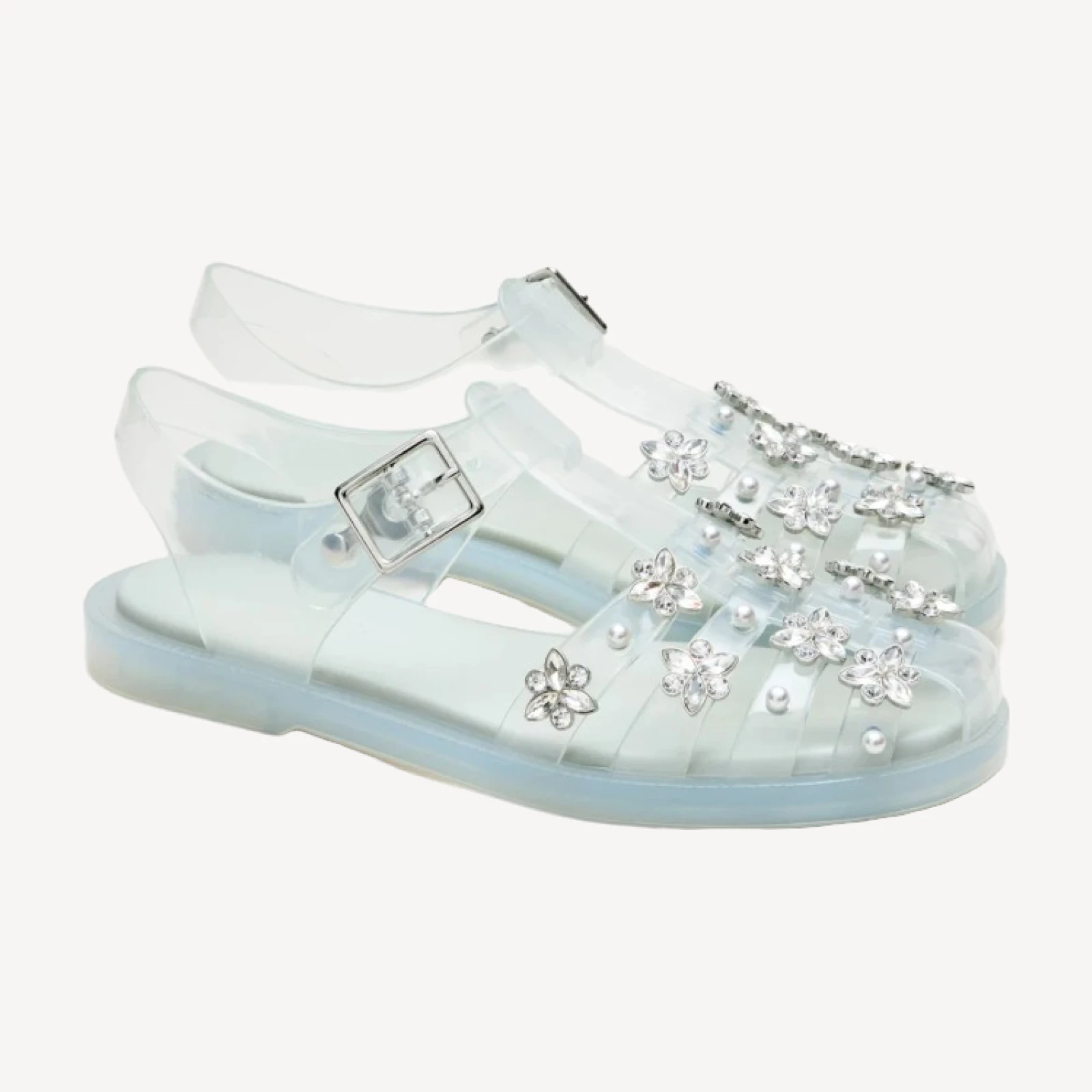 Embellished fisherman jelly sandals