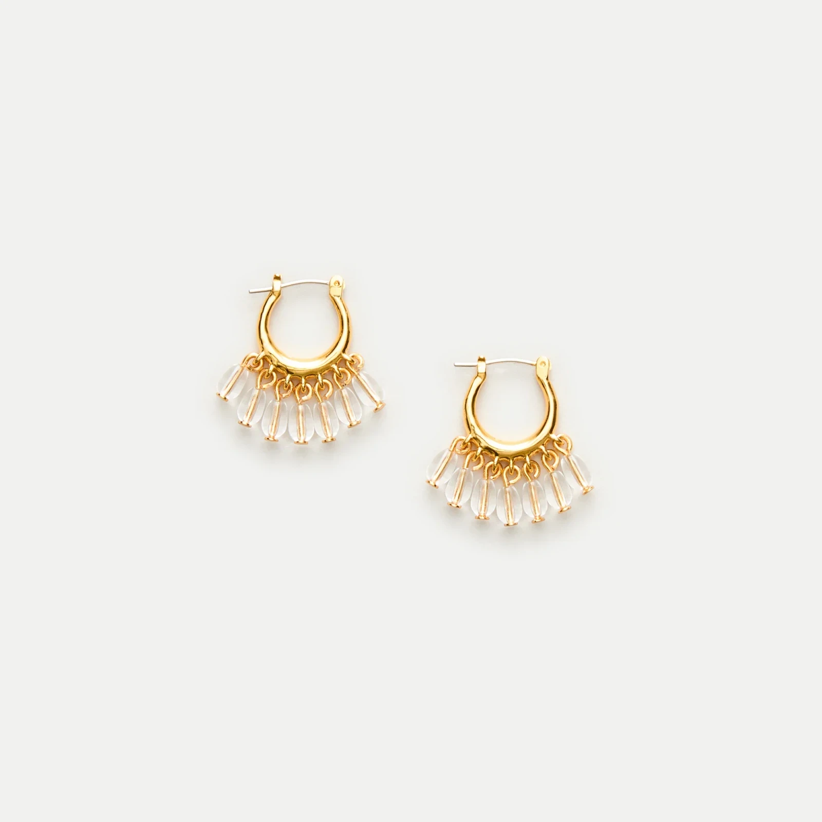Beaded huggie hoops