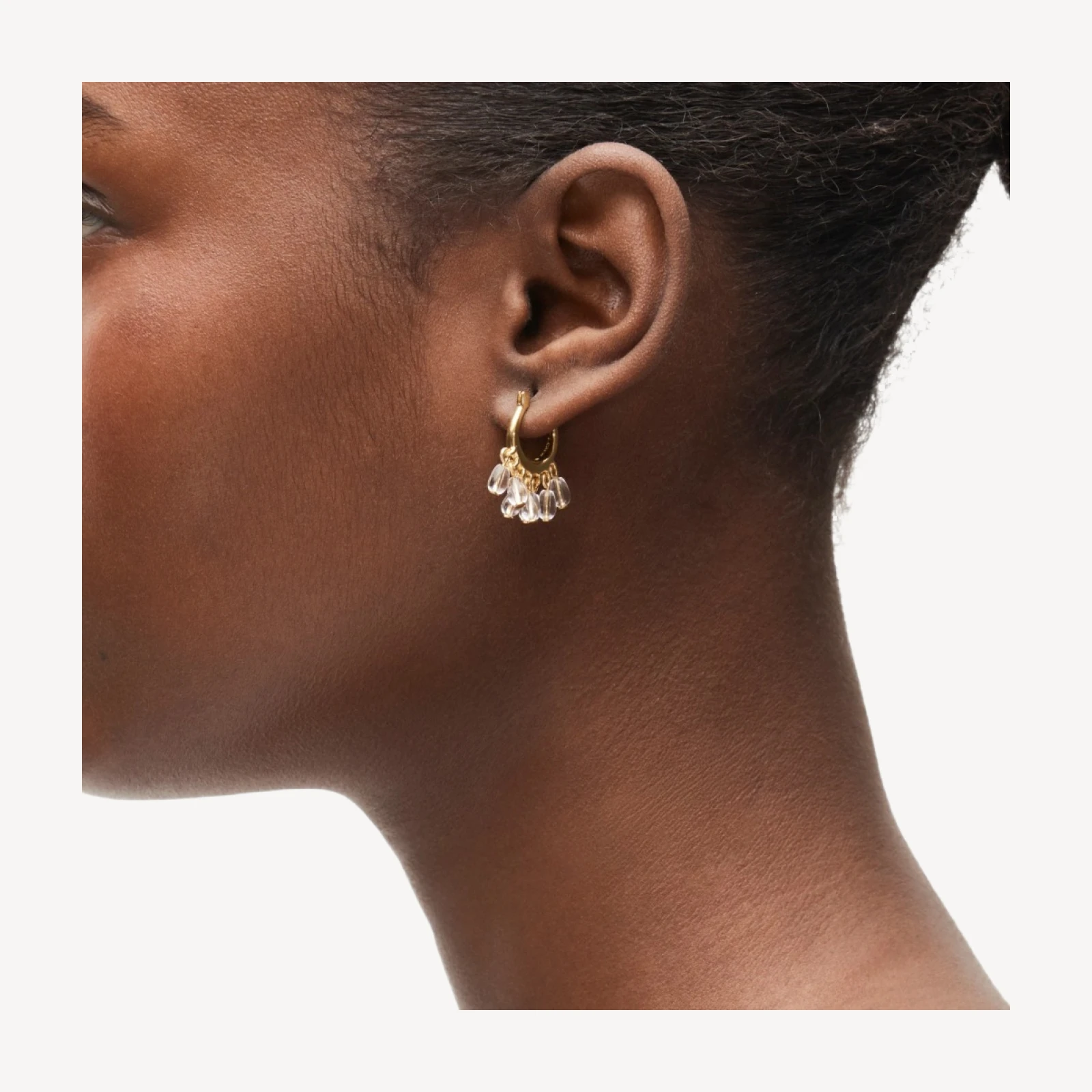 Beaded huggie hoops