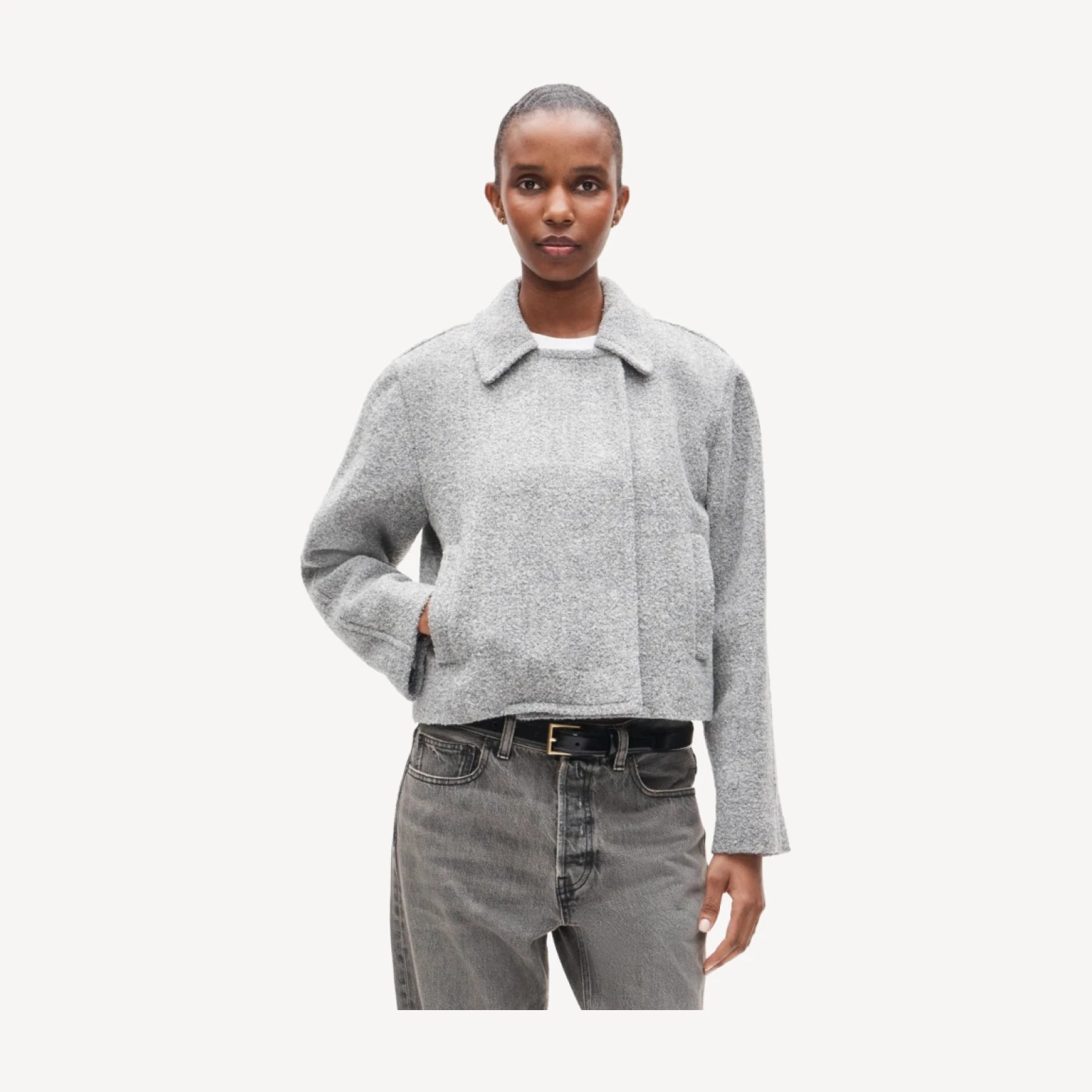 Double-breasted jacket in bouclé