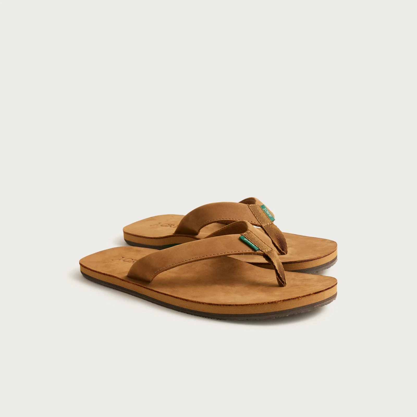 Nubuck leather flip-flops
