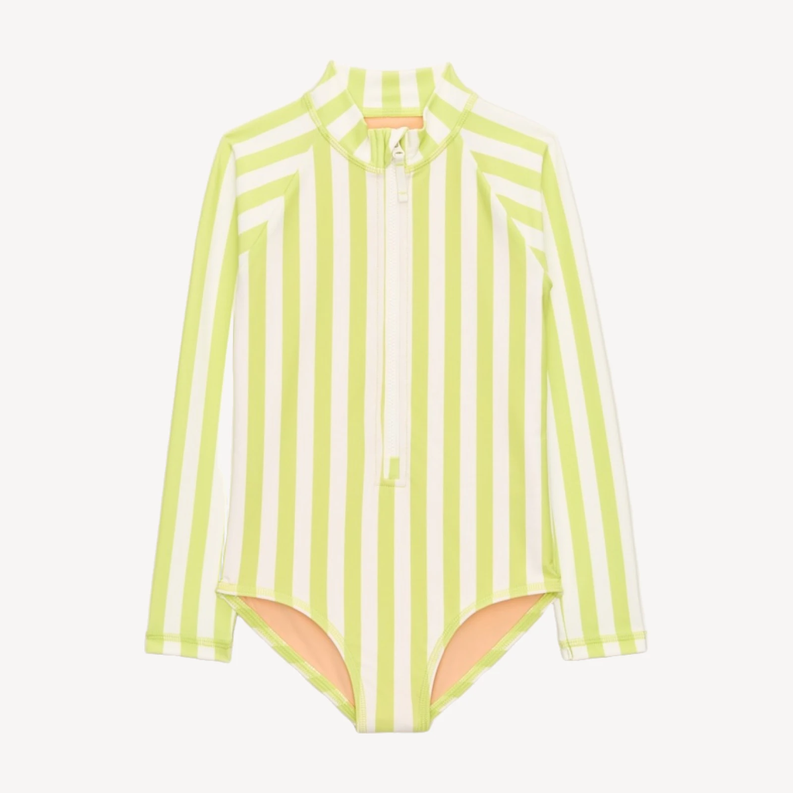 Girls' zip-up rash guard one-piece swimsuit