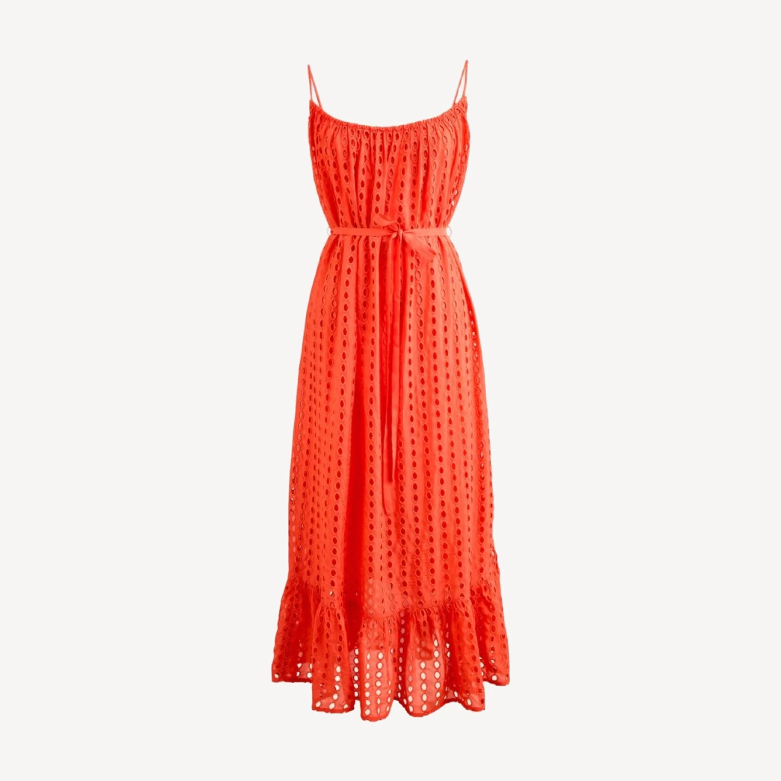 Oval eyelet midi dress