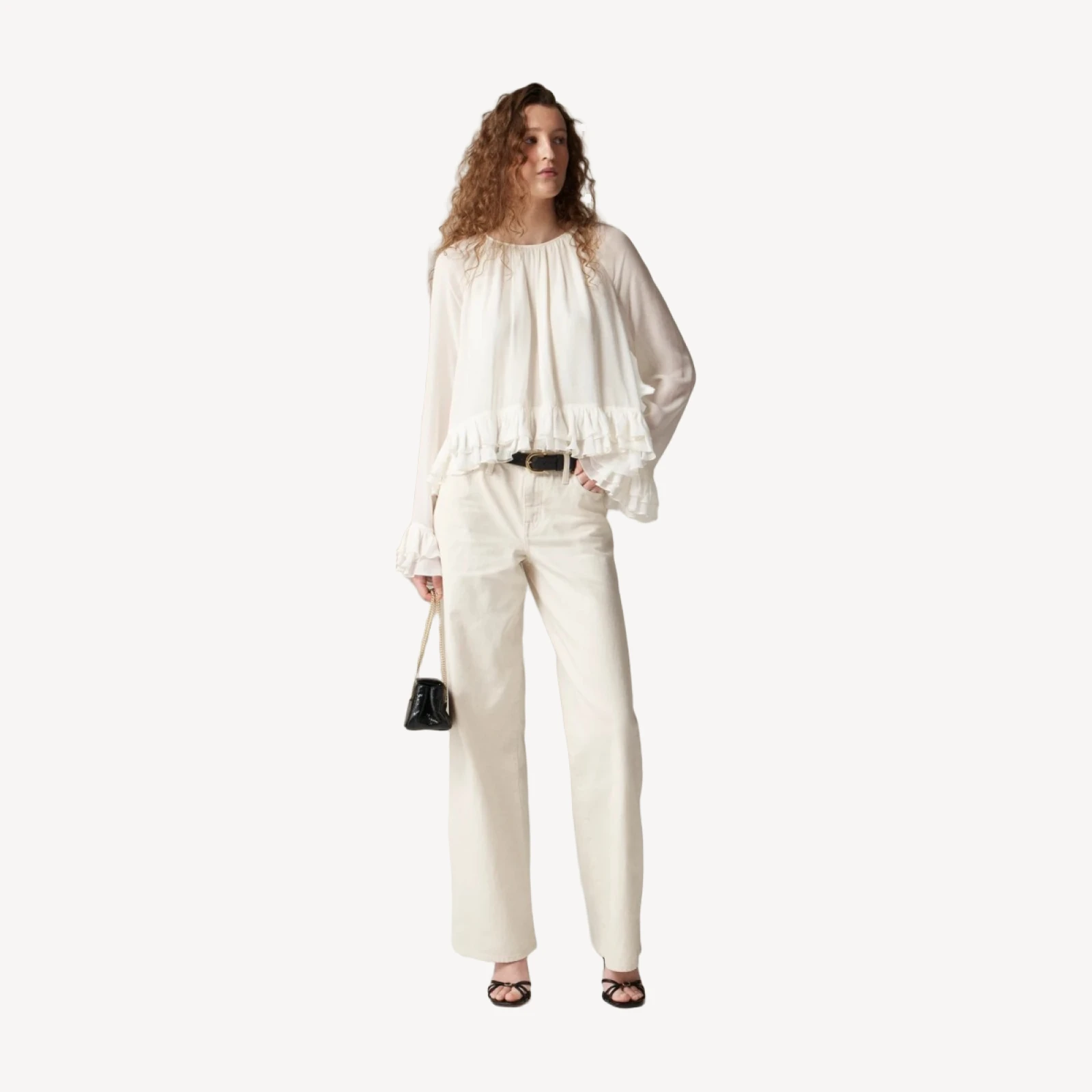 Lower-rise wide-leg jean