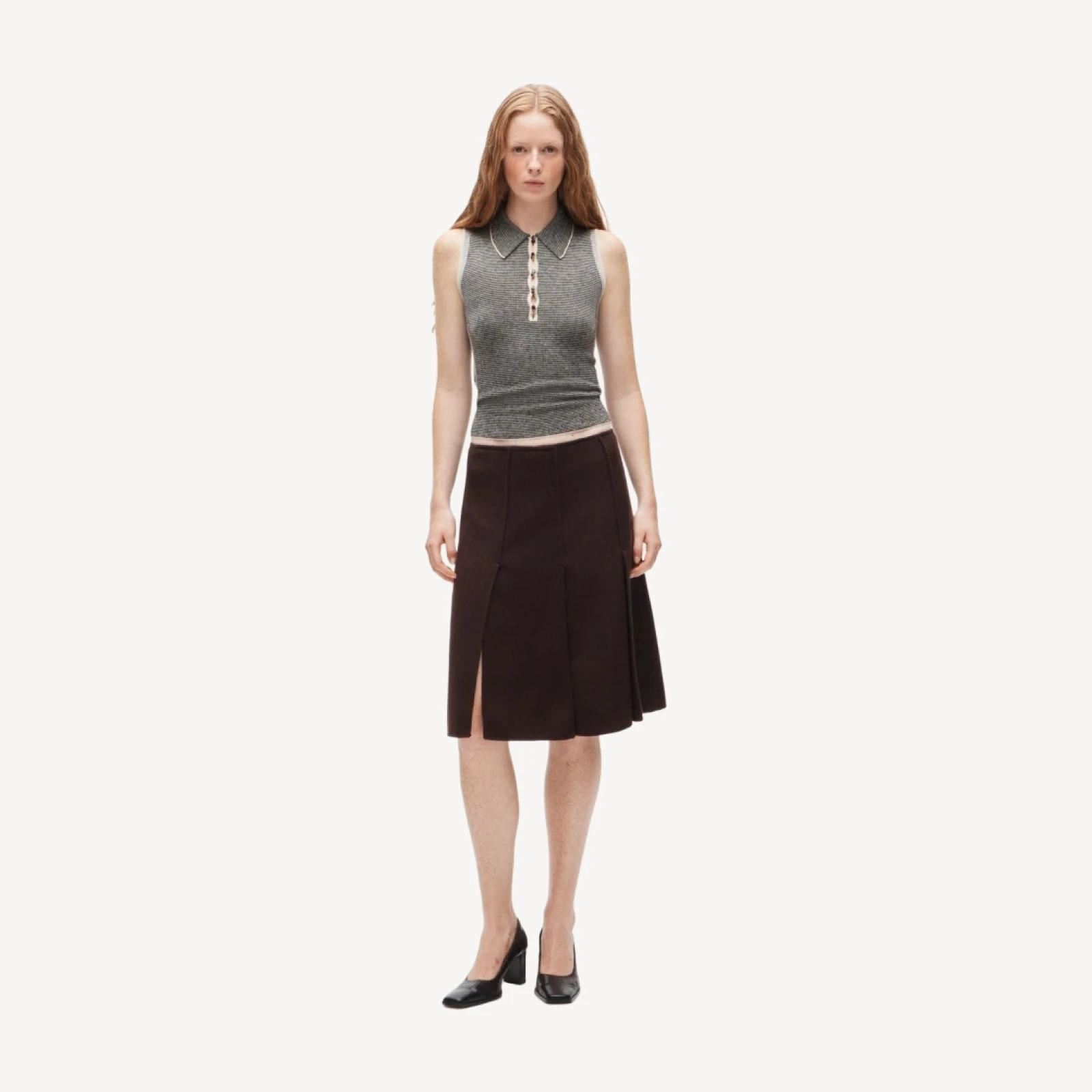 Eckhaus Latta x J.Crew paneled wool-blend skirt