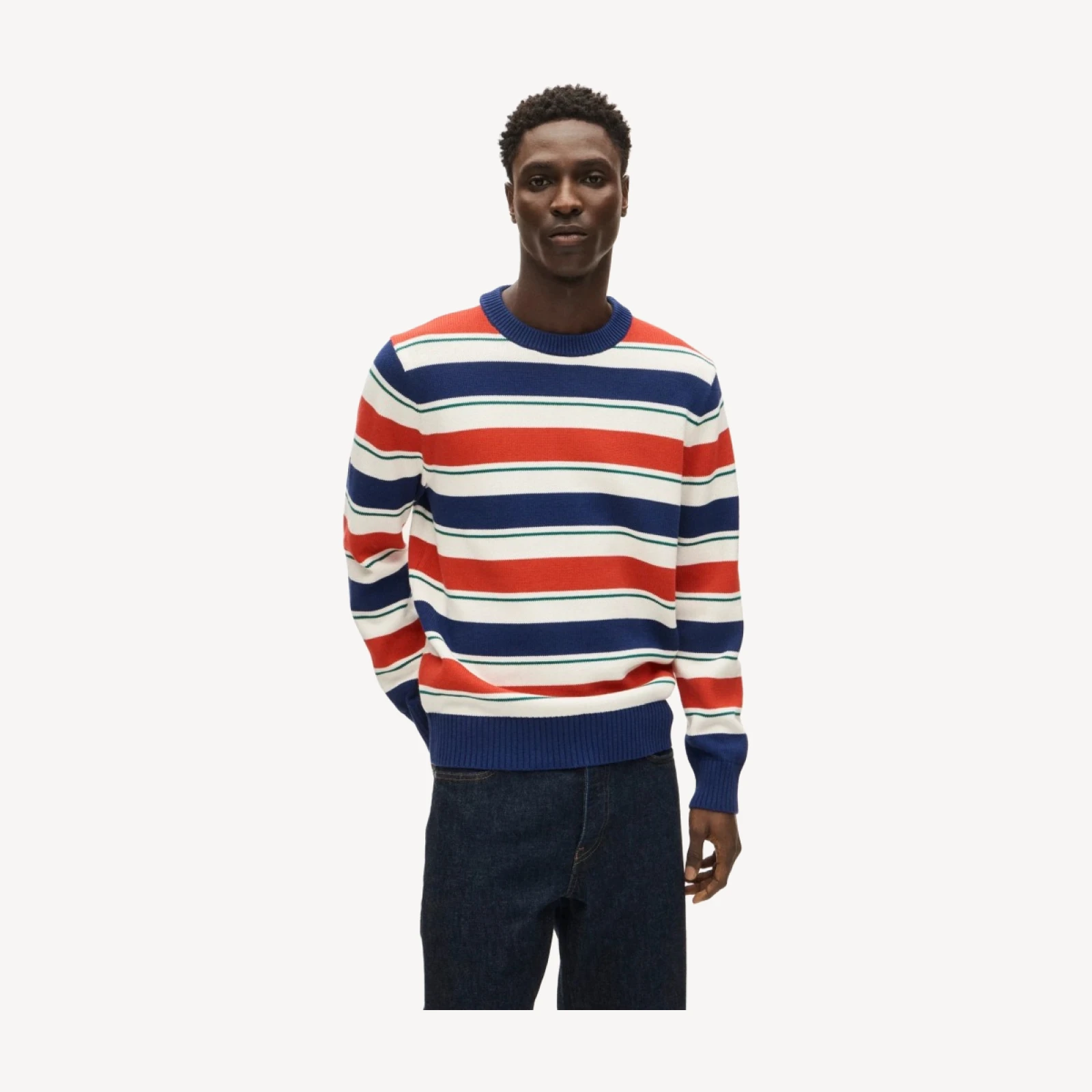 Heritage cotton sweater in stripe