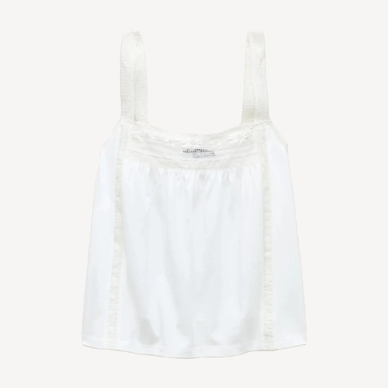 Lace-trim tank top in broken-in jersey