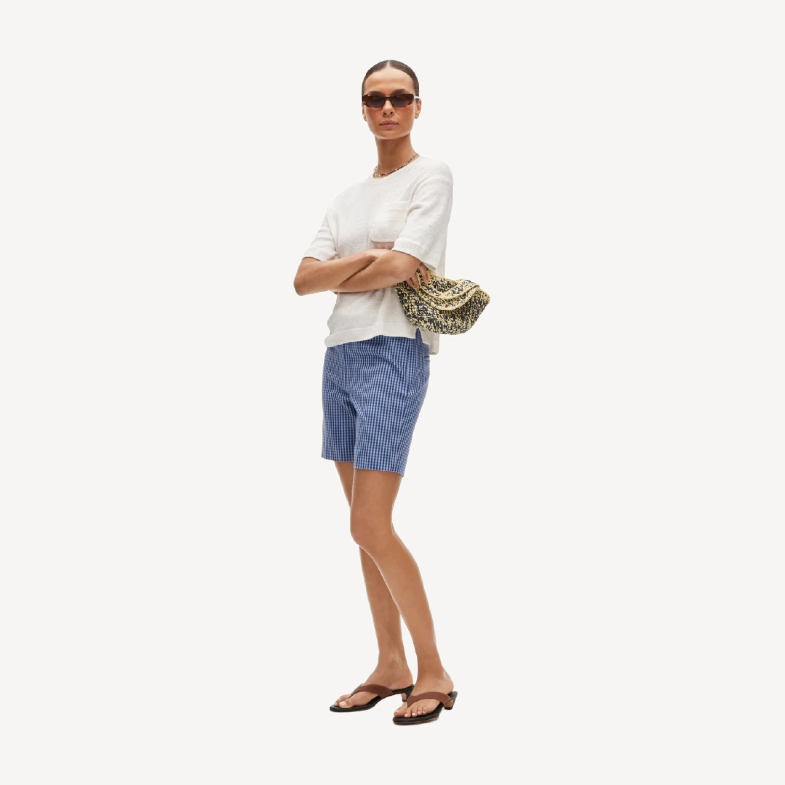 Bermuda short in bi-stretch cotton blend