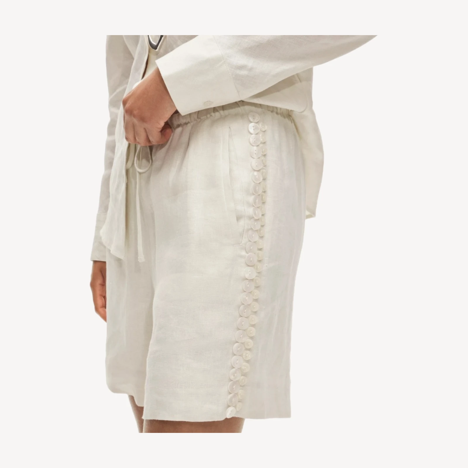 Cosmo shell-trim short in linen