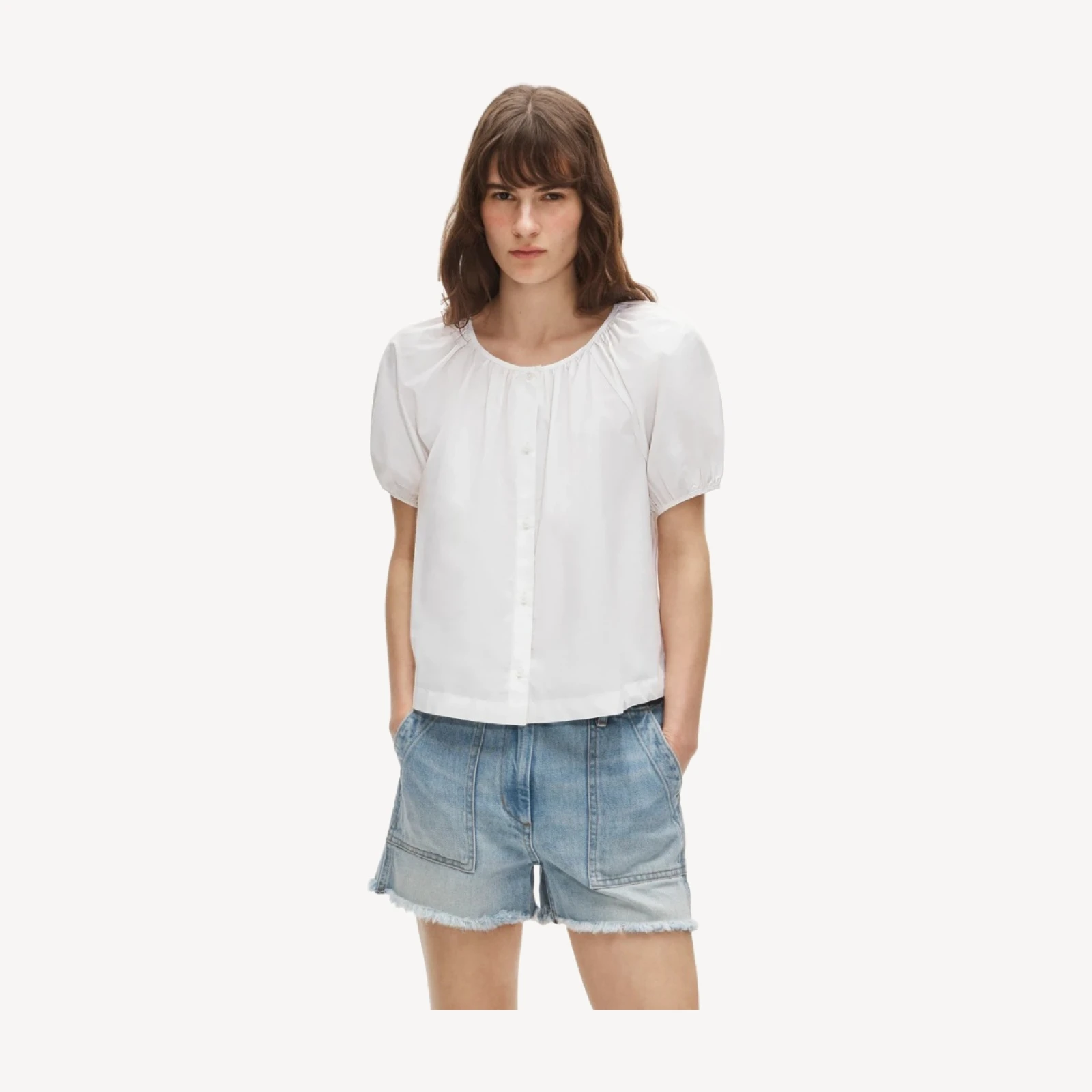 Utility-pocket denim short