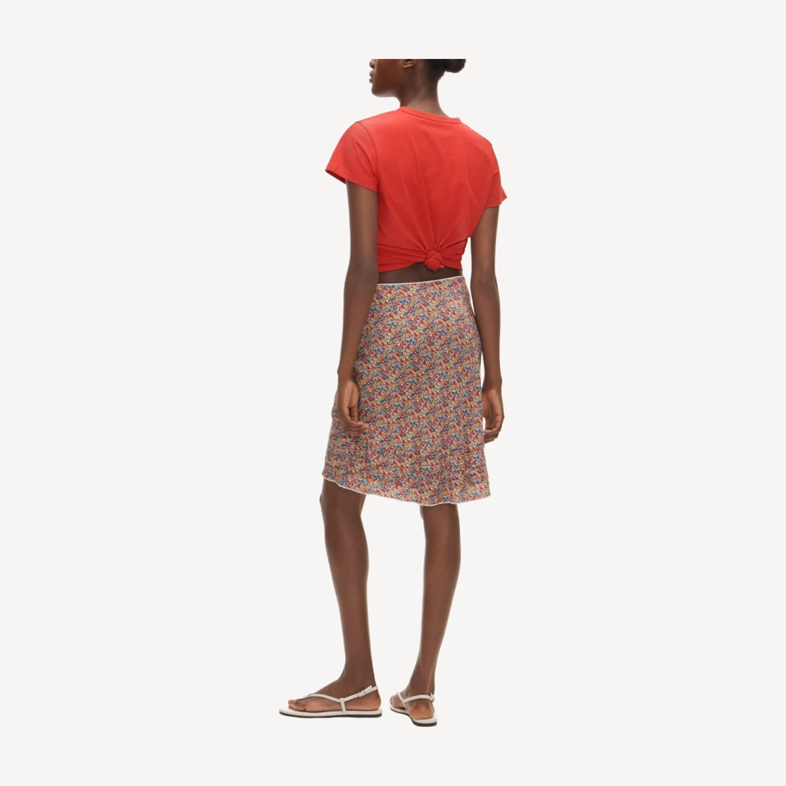 Ruffle-trim slip skirt in Liberty® fabric