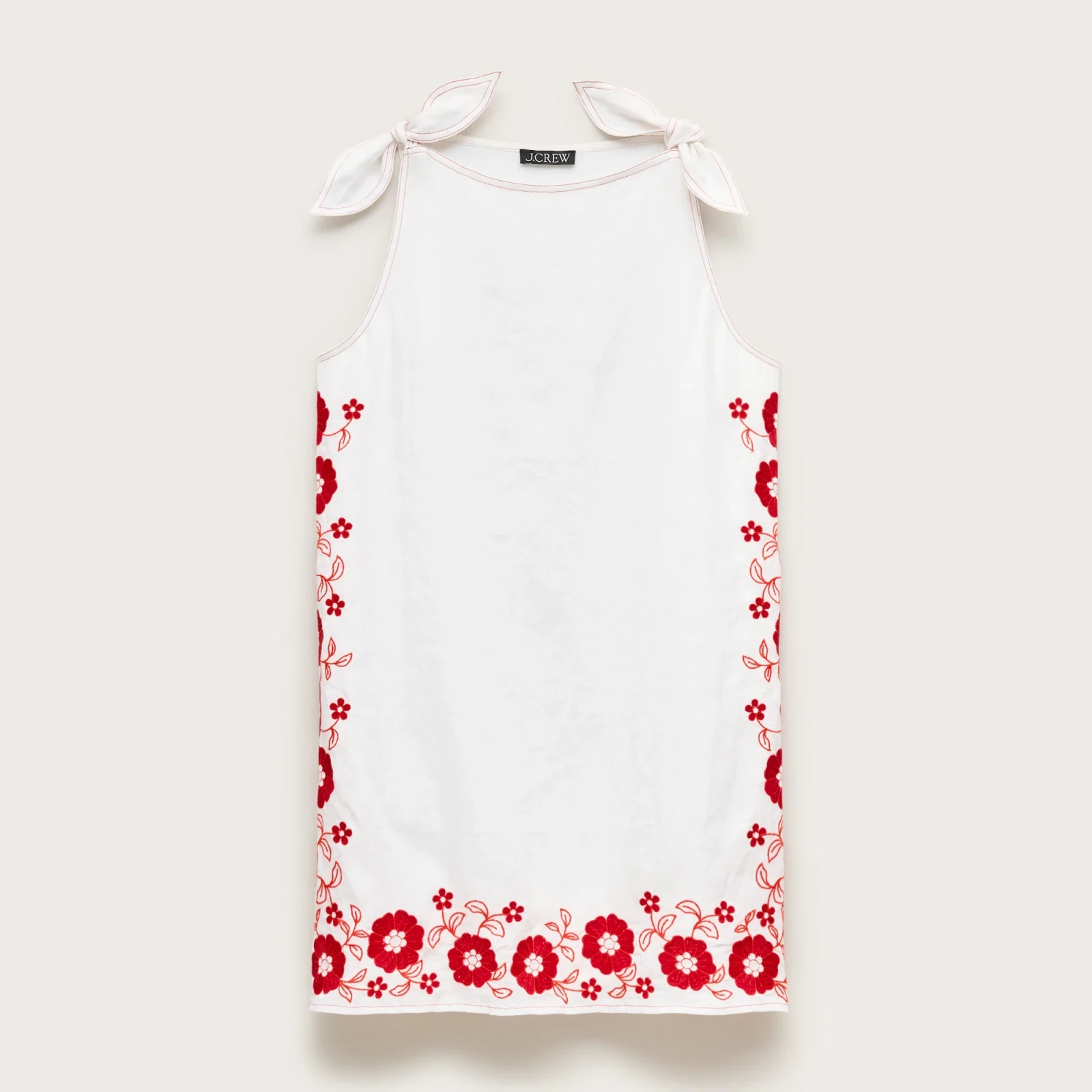 Sadie mini dress in embroidered linen