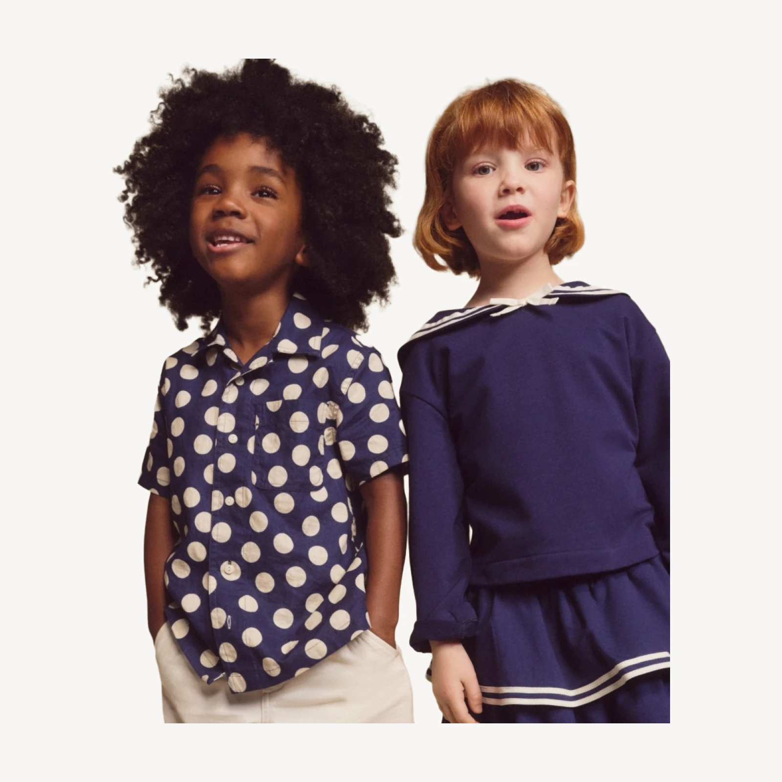 Kids' short-sleeve camp shirt in linen-cotton blend