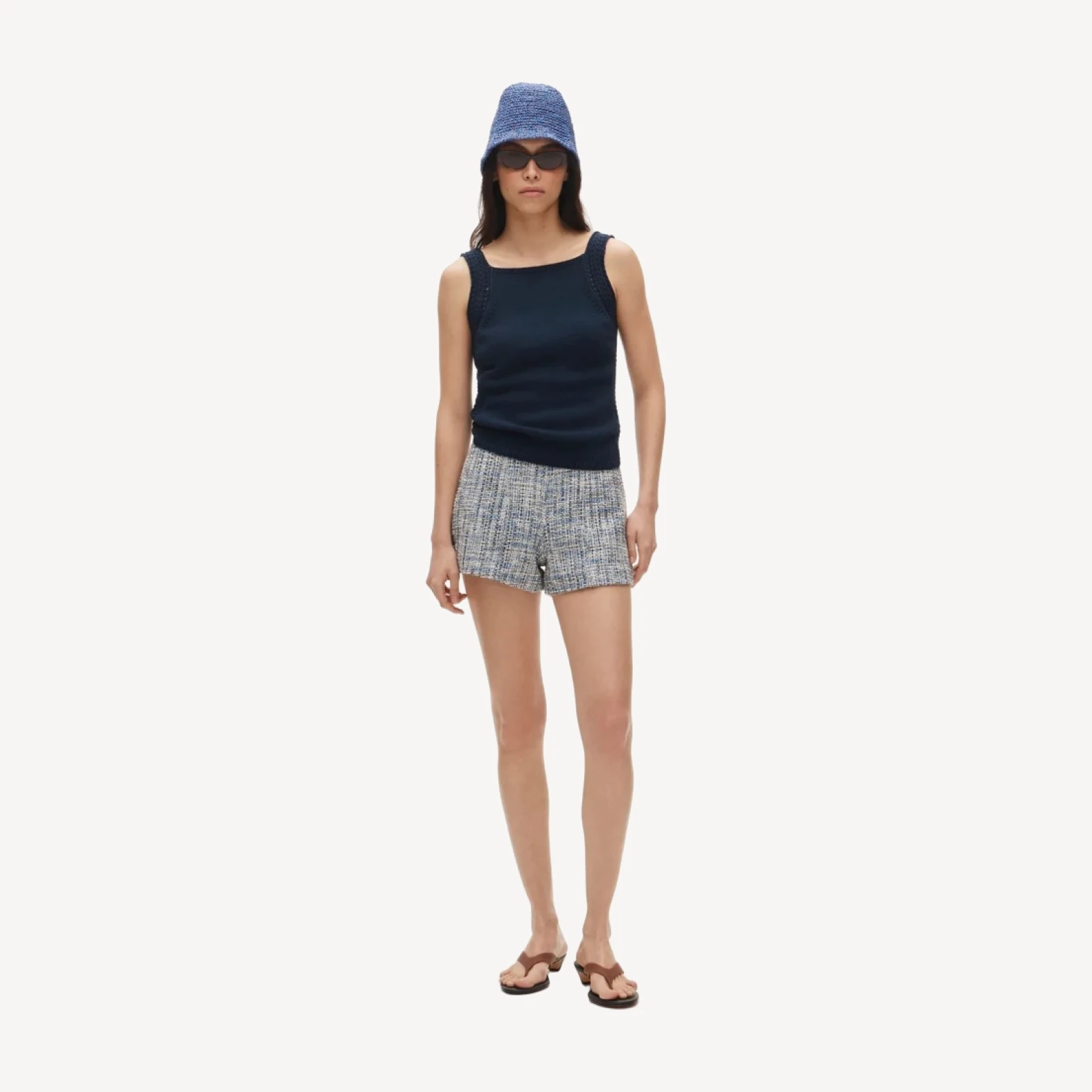 Tap short in textured Italian tweed