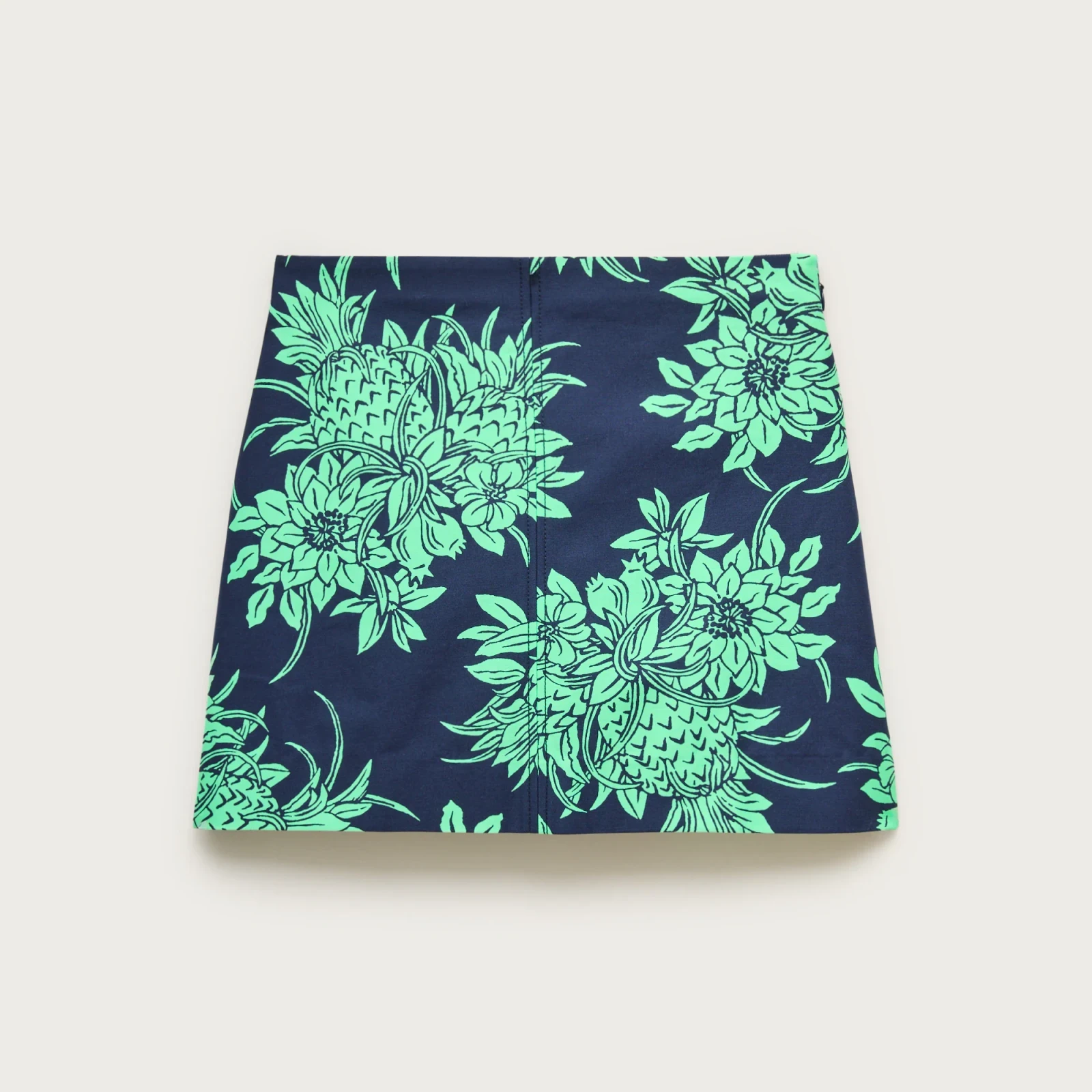 Fairfax mini skirt in pineapple garden-print double cotton poplin