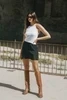 Madison Skirt - Black Mini Silk Slip Skirt