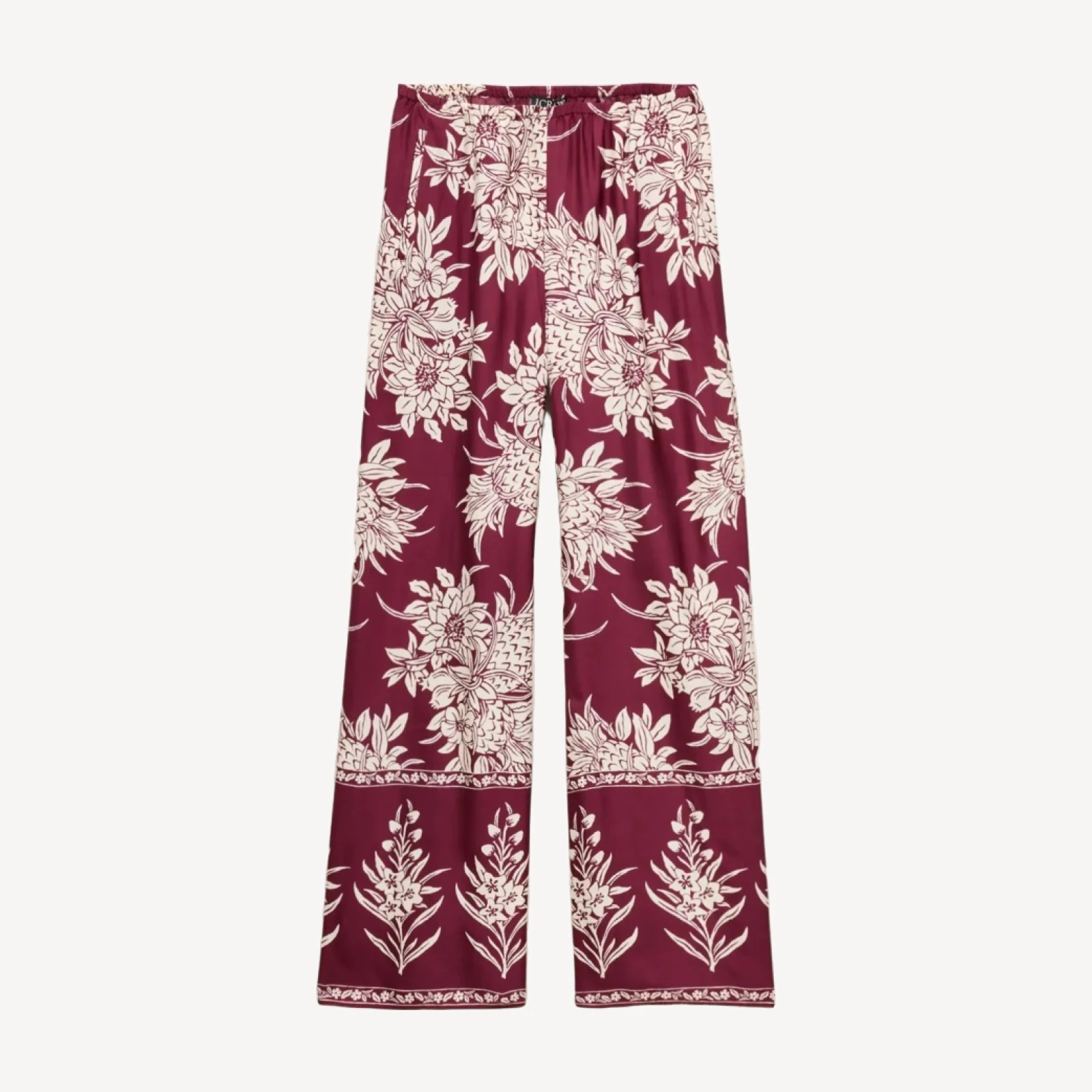Cosmo pant in pineapple-print viscose twill