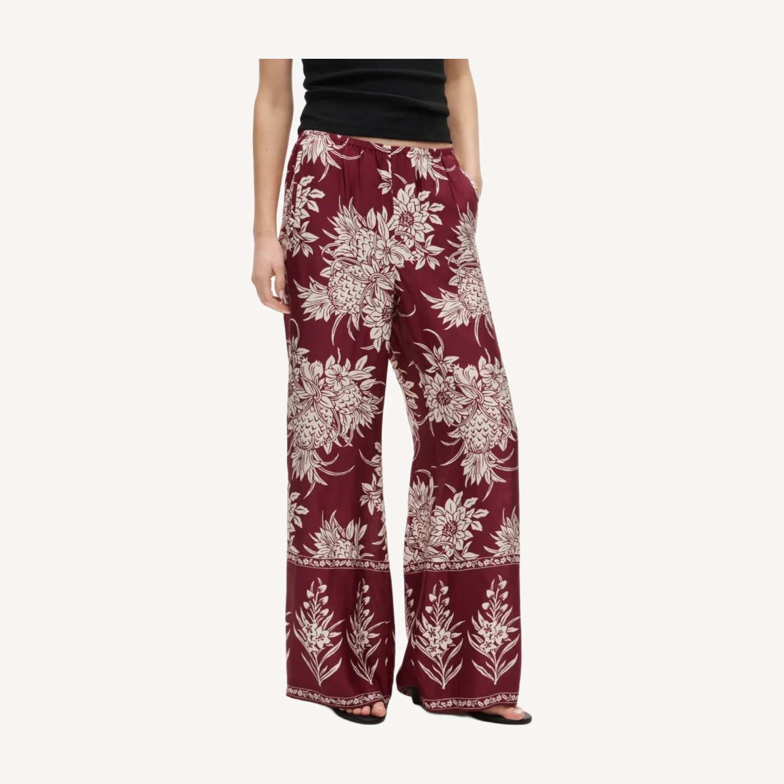 Cosmo pant in pineapple-print viscose twill