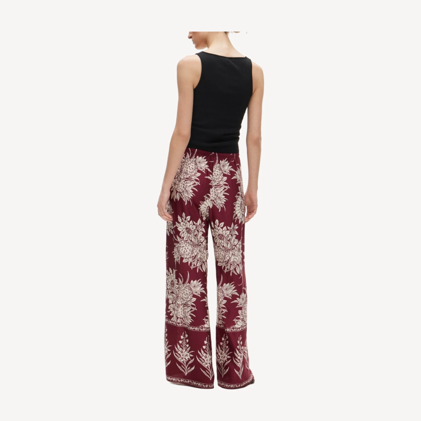 Cosmo pant in pineapple-print viscose twill