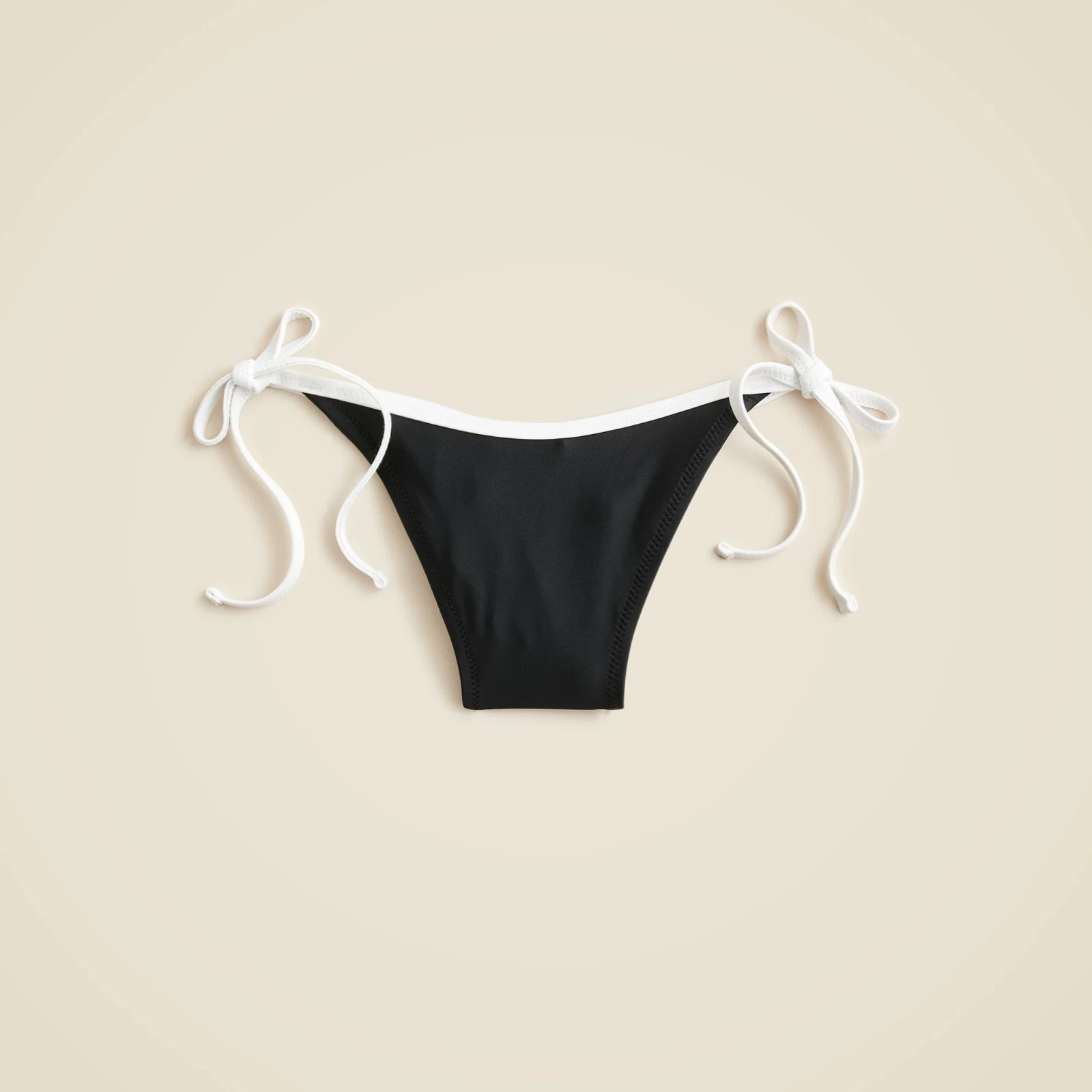 Contrast-trim string bikini bottom
