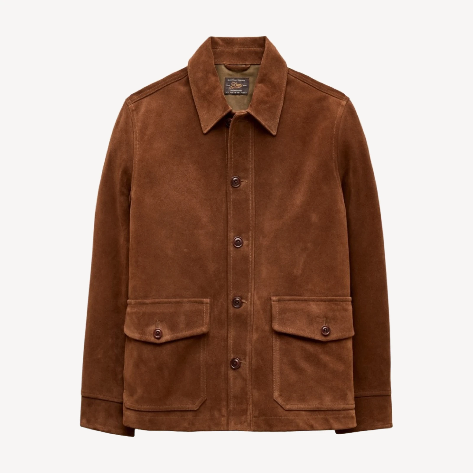 Two-pocket field jacket in Italian suede