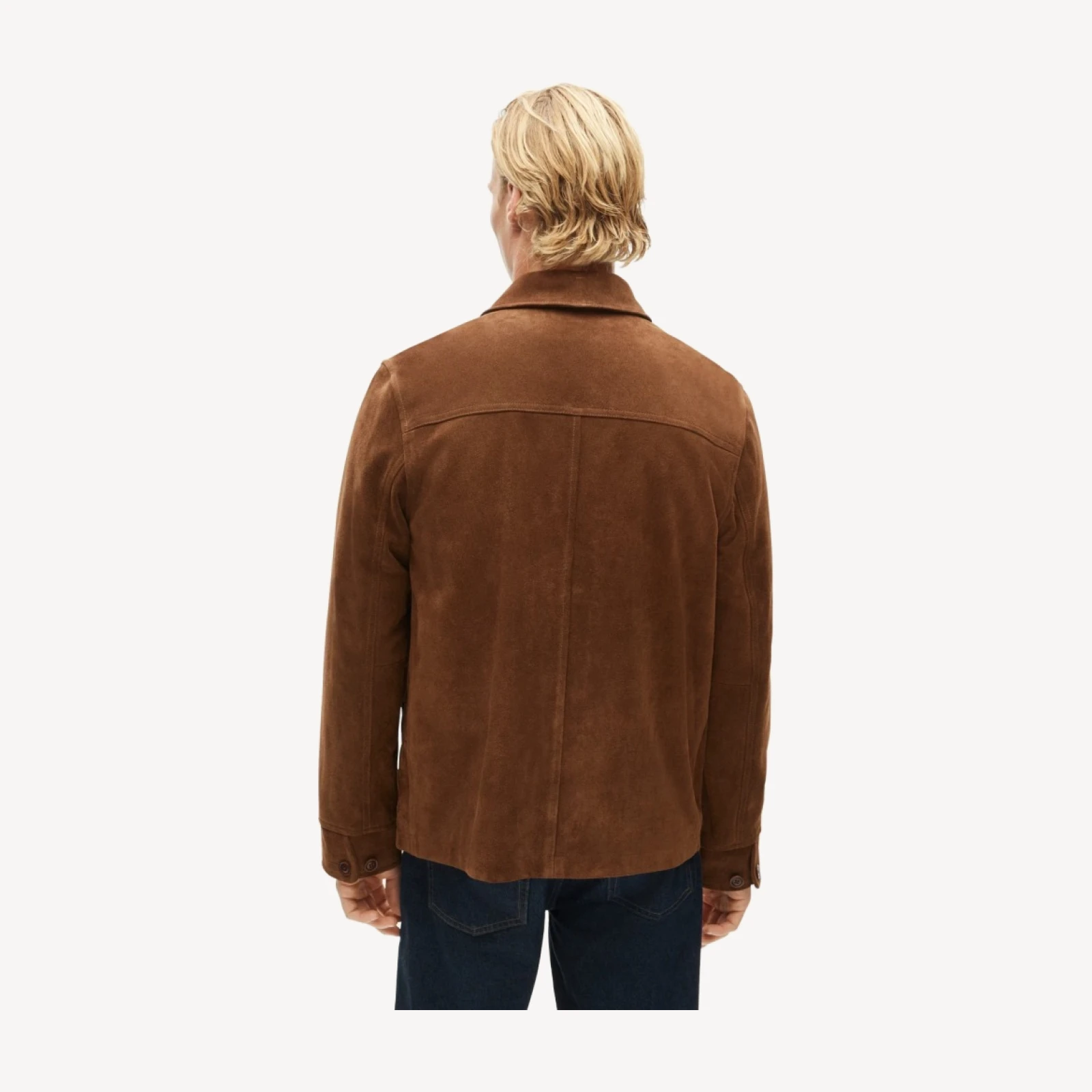 Two-pocket field jacket in Italian suede