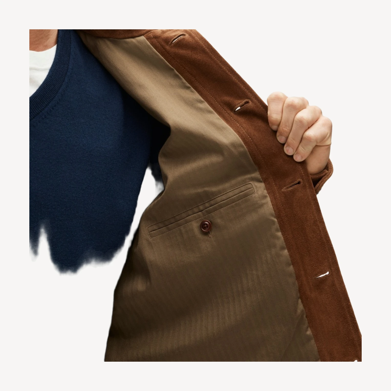 Two-pocket field jacket in Italian suede