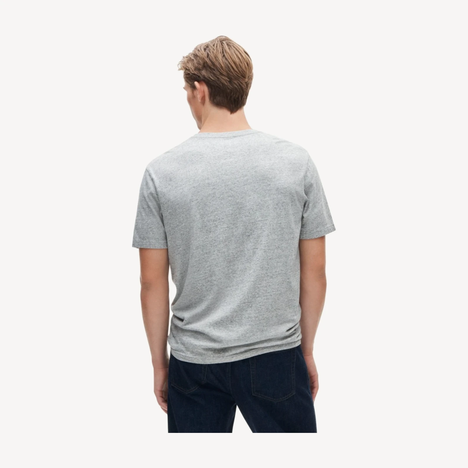 Short-sleeve vintage-wash cotton henley