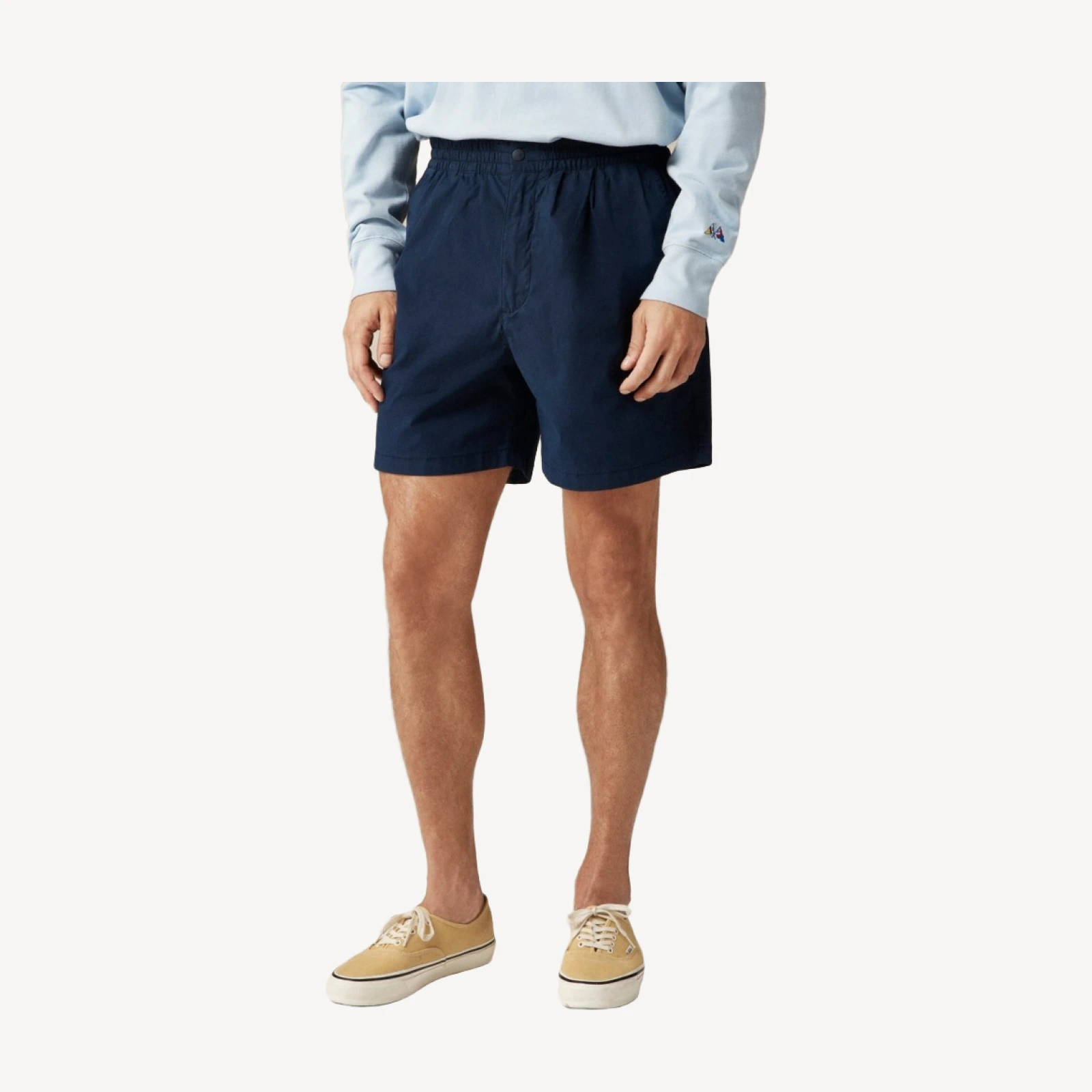 6" pleated utility sport short in stretch cotton blend