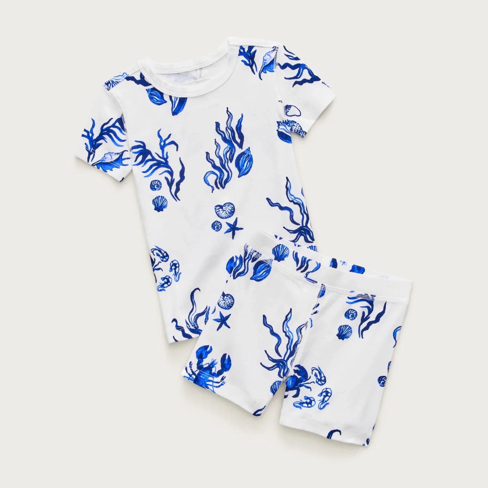 Girls' cotton short sleep set in prints