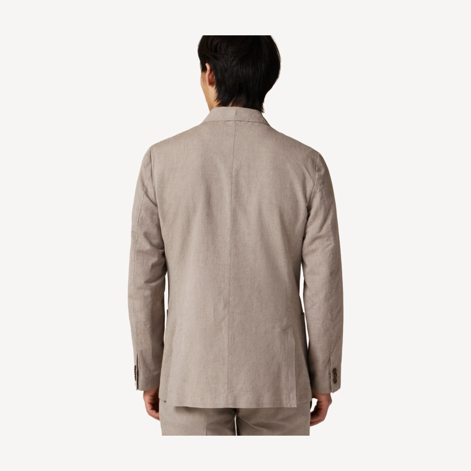 Ludlow Slim-fit double-breasted suit jacket in Irish cotton-linen blend