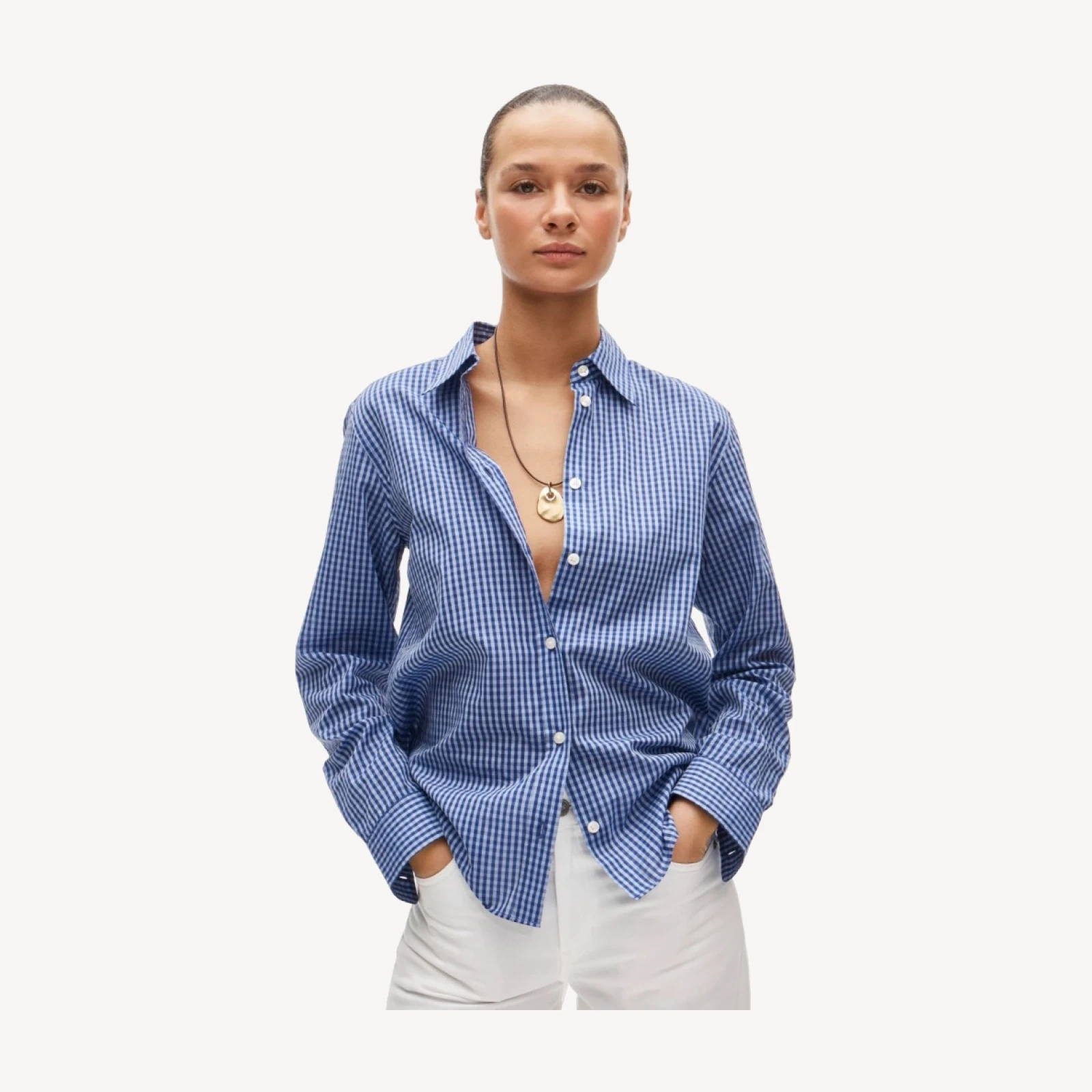 Jules classic-fit shirt in gingham sateen