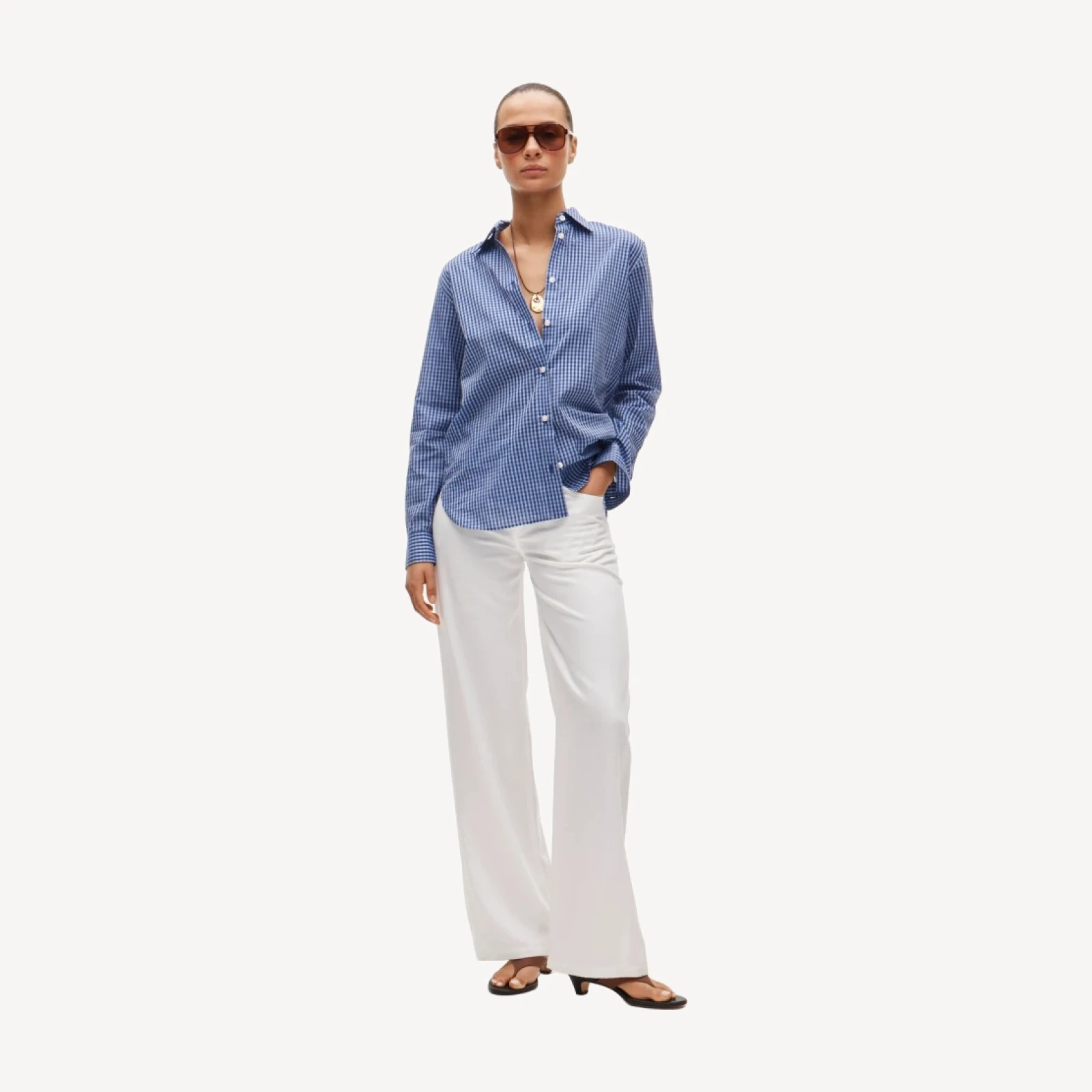 Jules classic-fit shirt in gingham sateen