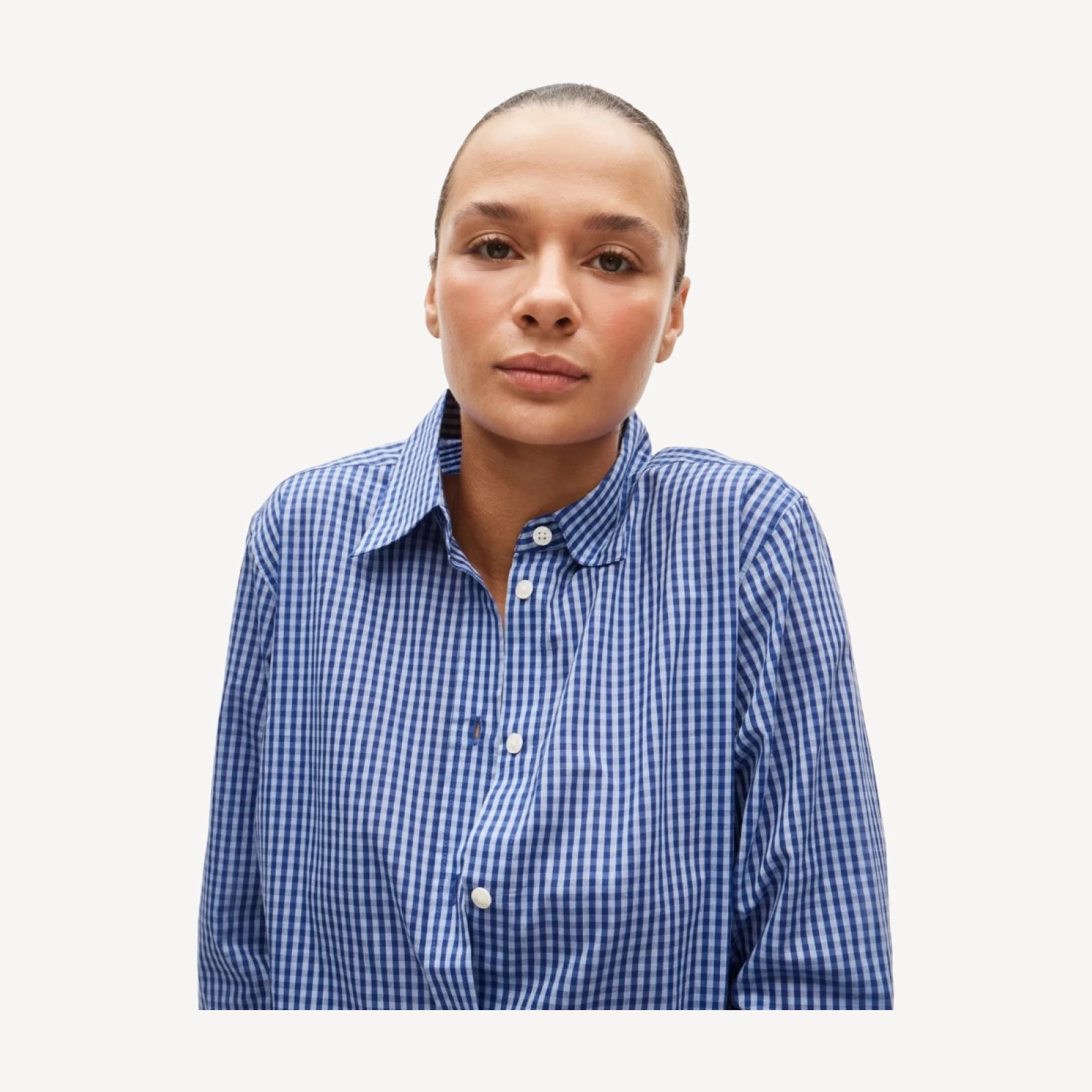 Jules classic-fit shirt in gingham sateen