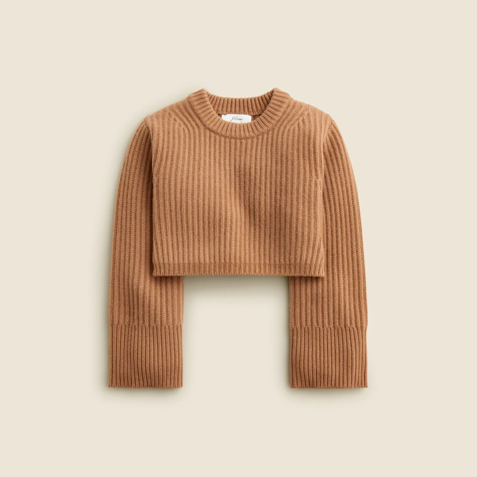 Spring Street cropped ribbed cashmere crewneck sweater