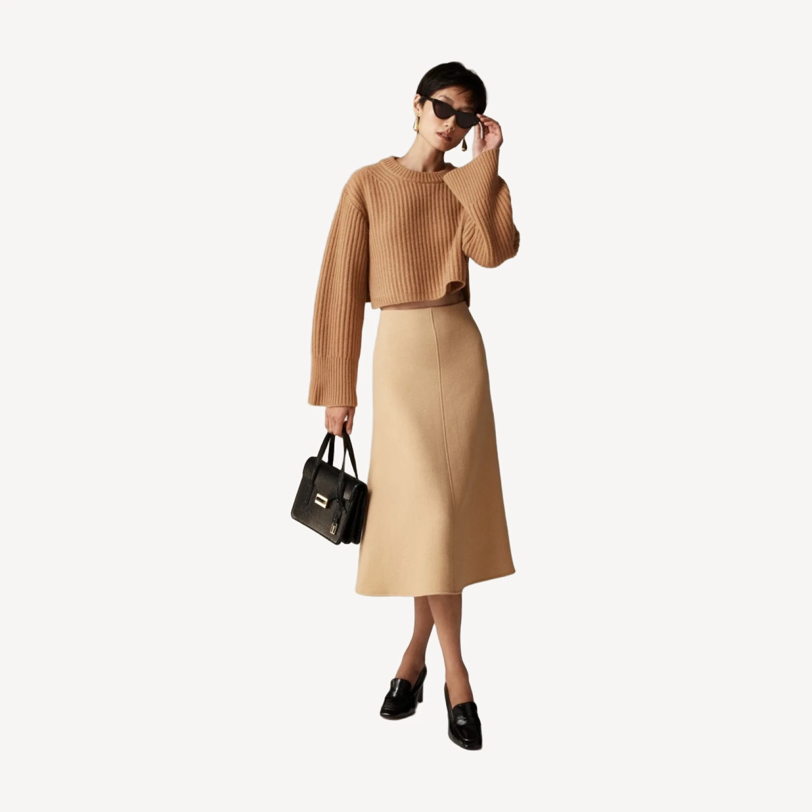 Spring Street cropped ribbed cashmere crewneck sweater