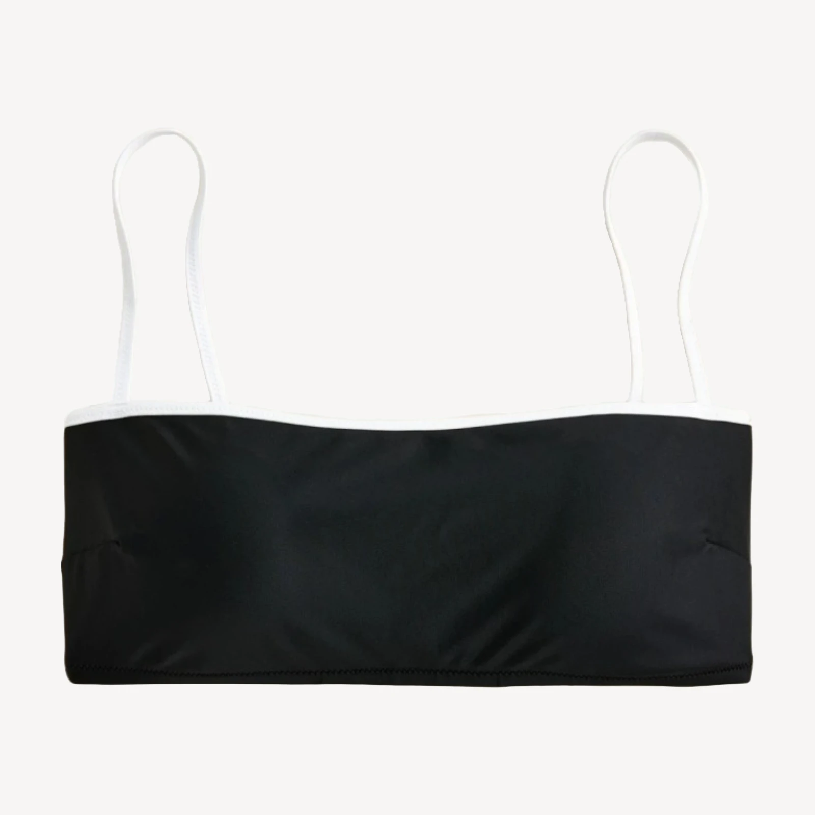 Contrast straight-neck bikini top