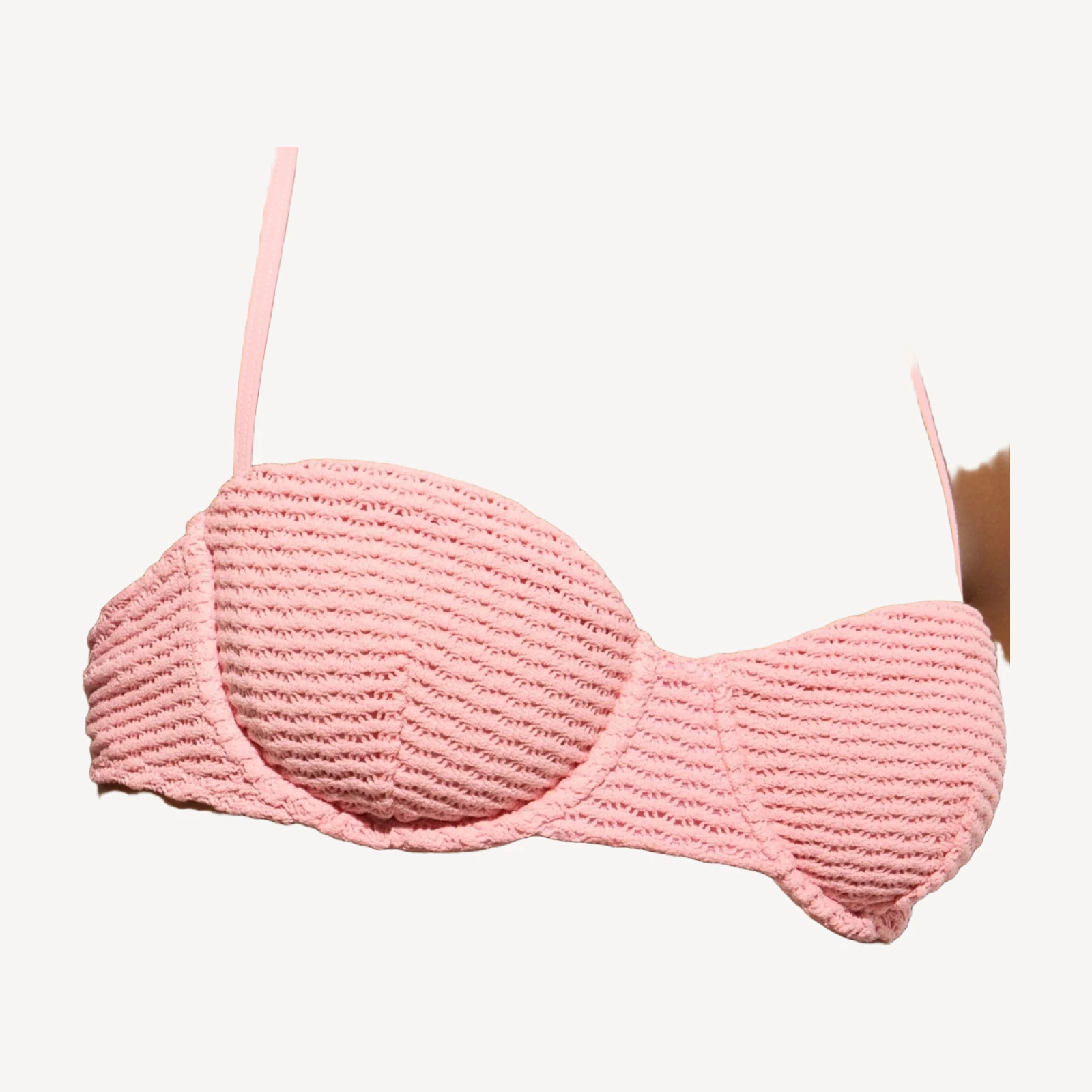 Crochet balconette underwire bikini top