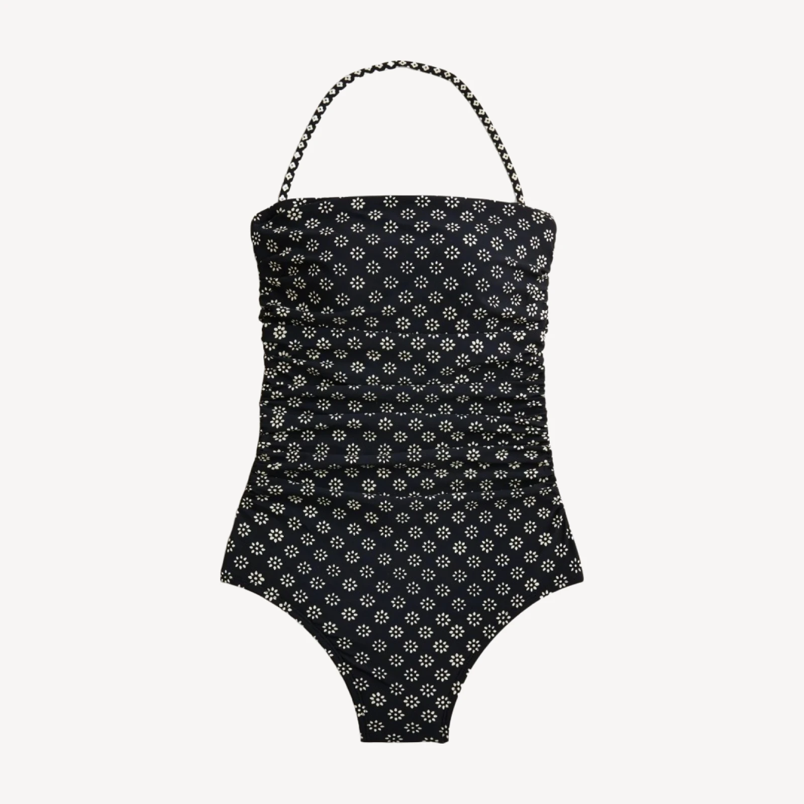 Long-torso Gemma ruched bandeau one-piece