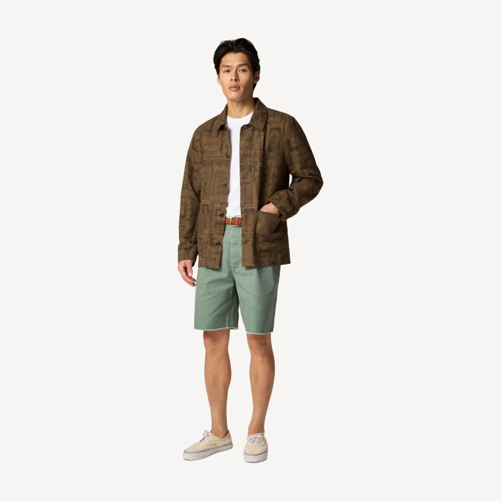 Cotton-linen blend chore jacket
