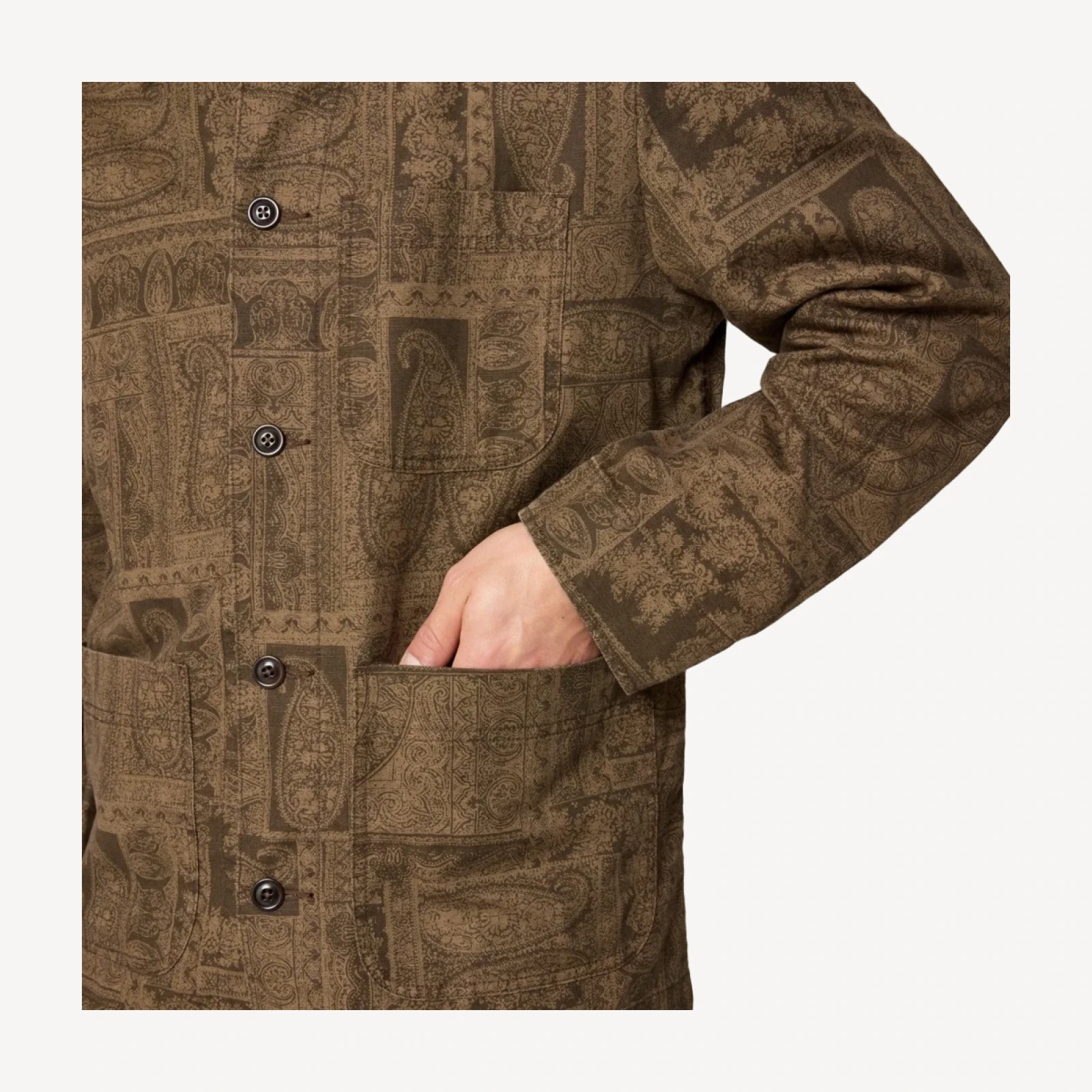 Cotton-linen blend chore jacket