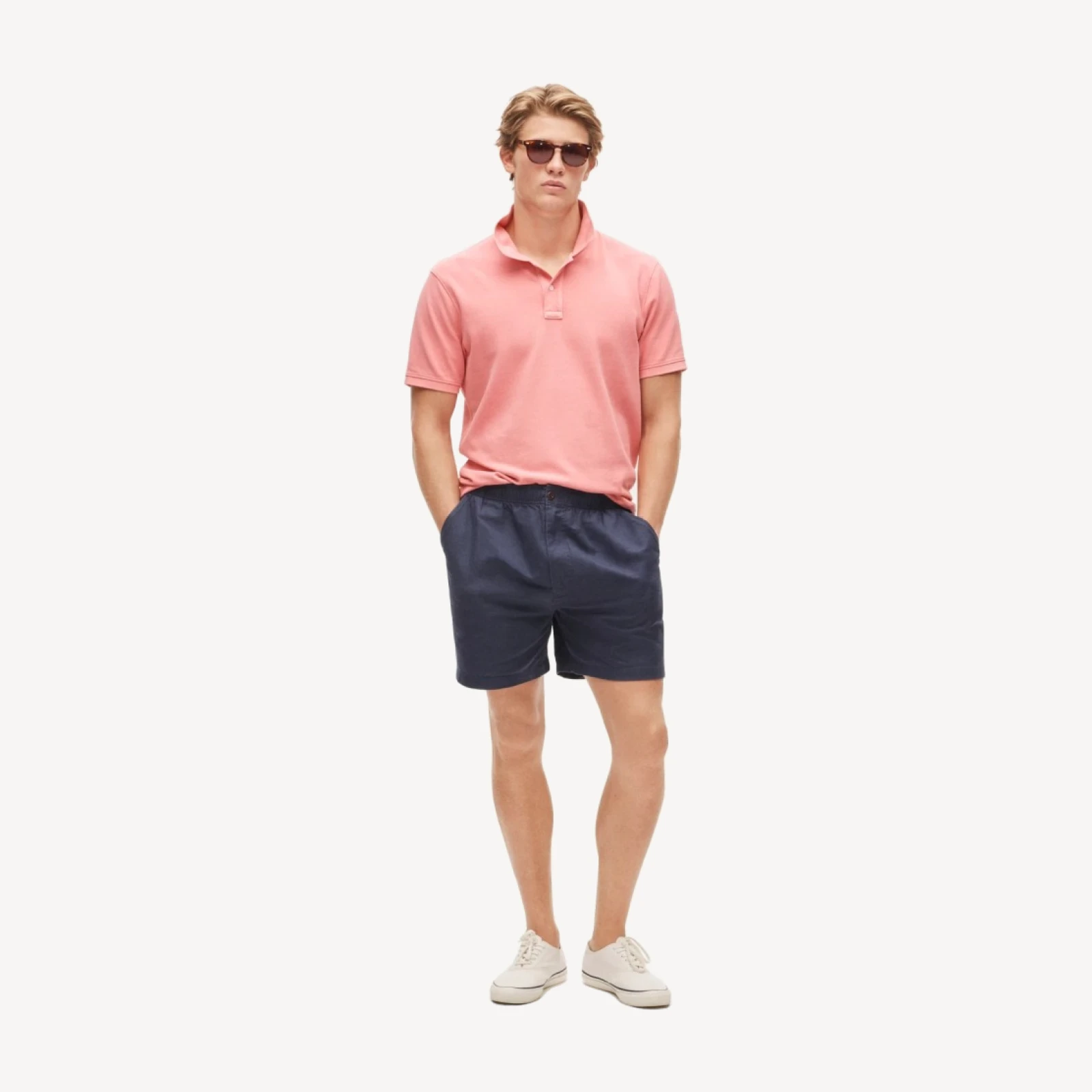 5.5'' Pier short in cotton-linen blend
