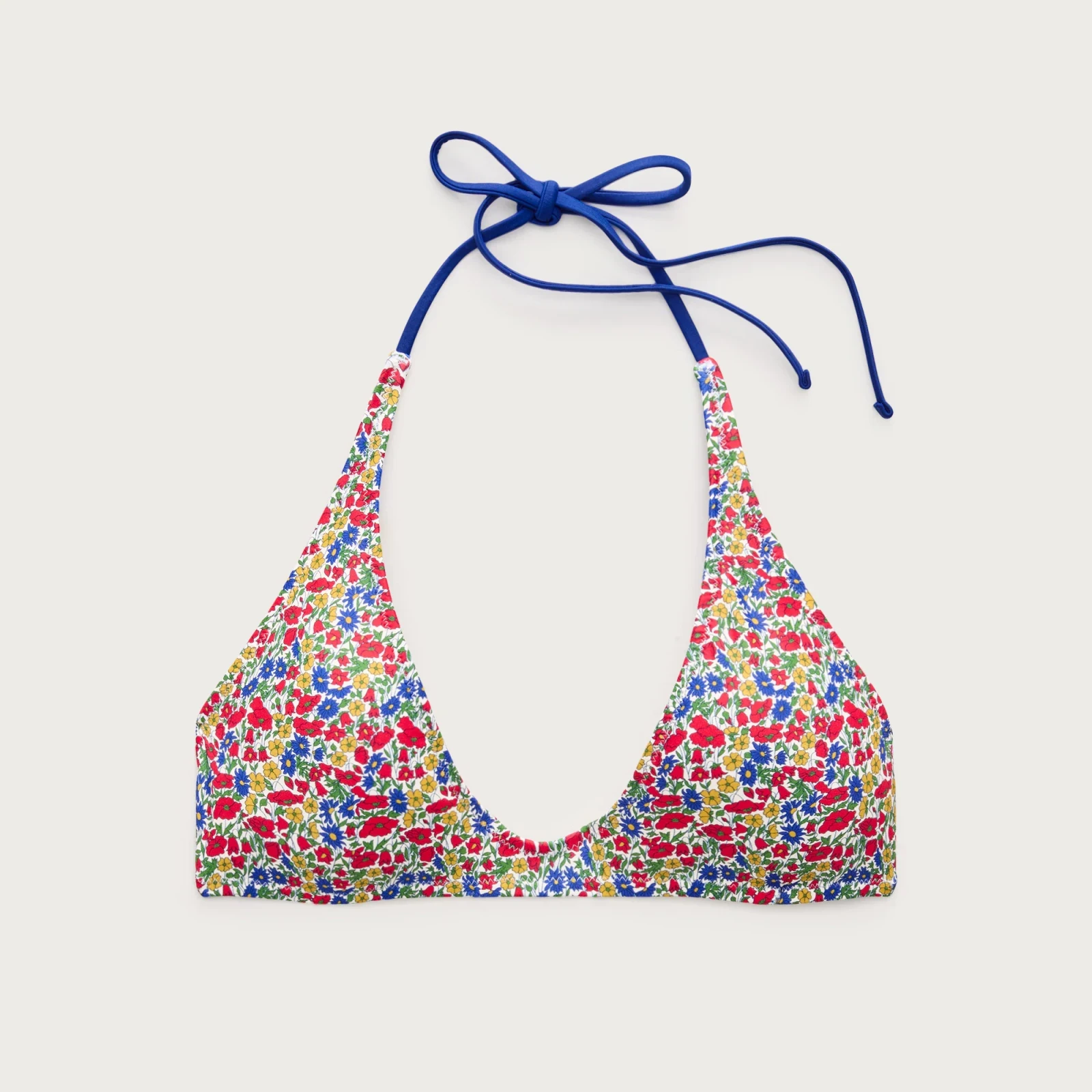 Halter-neck bikini top in Liberty® floral fabric