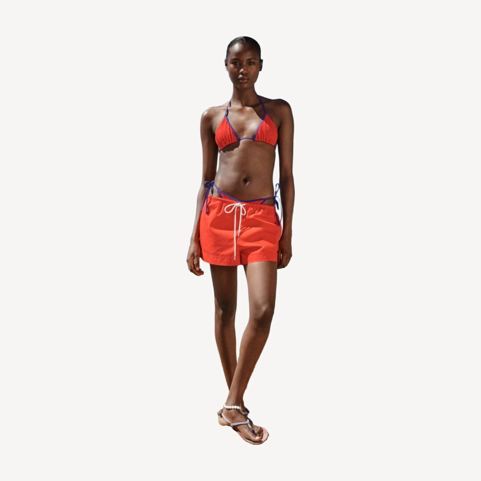 Cruise drawstring short in cotton poplin