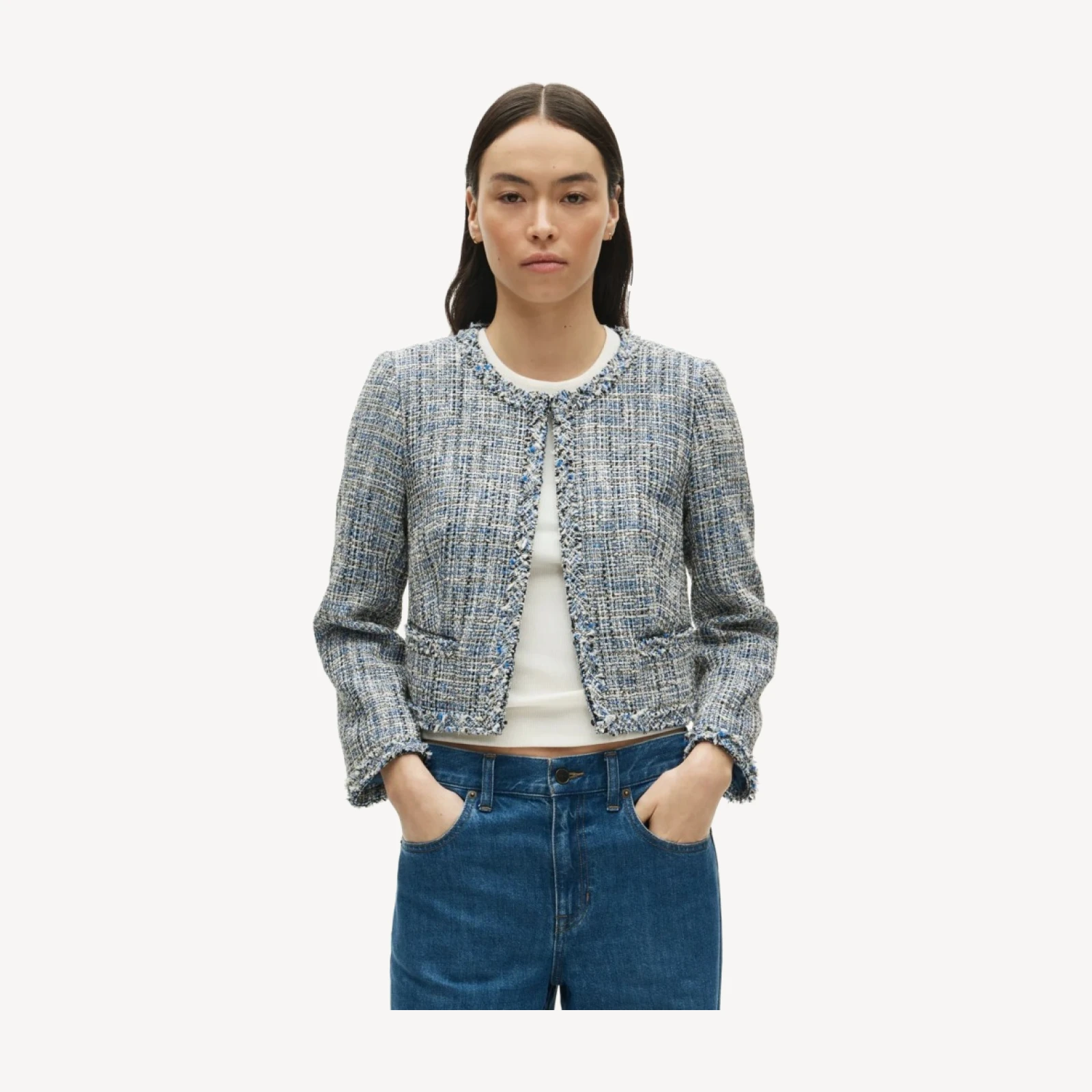 Lady jacket in textured Italian tweed
