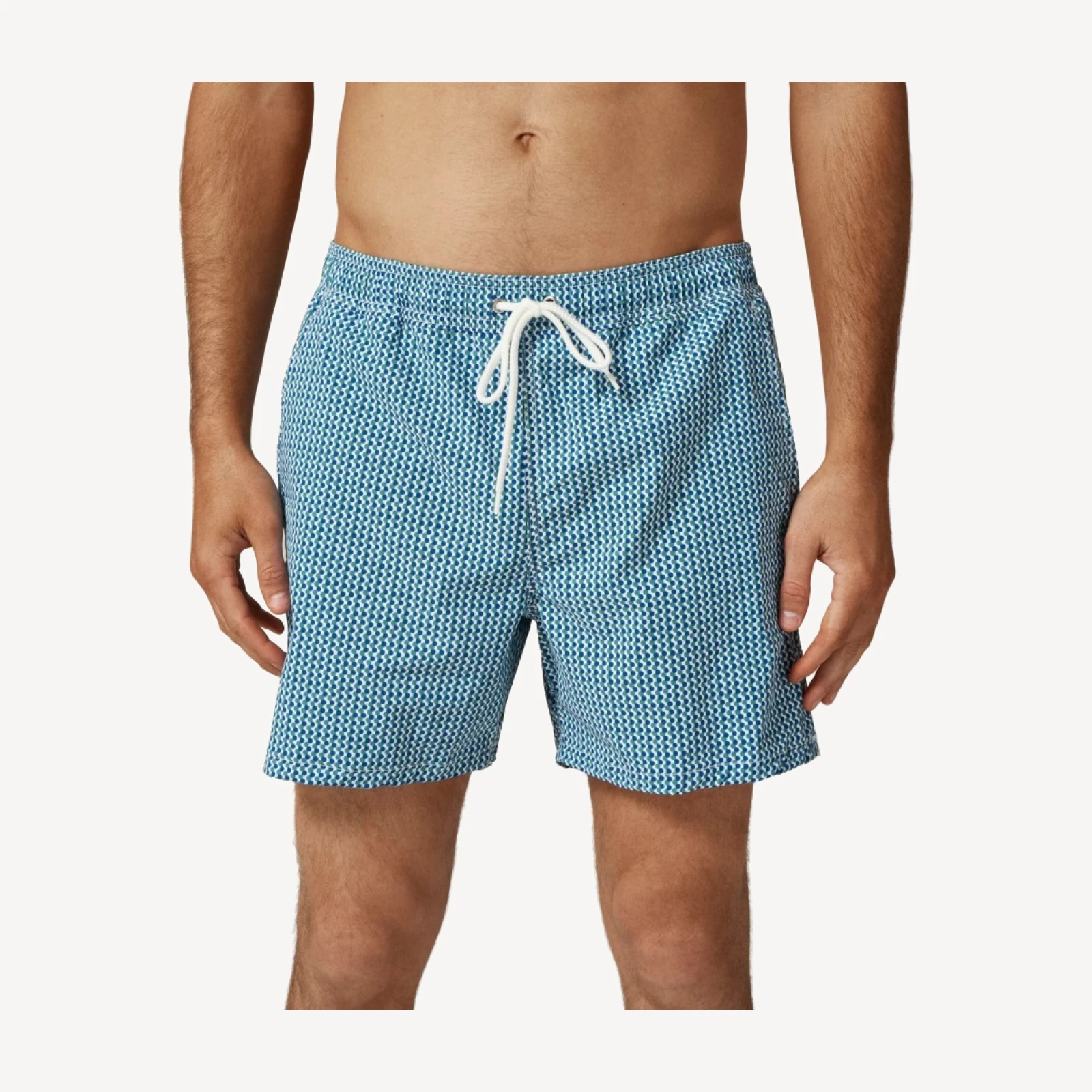 6'' stretch swim trunk in print with ECONYL® nylon